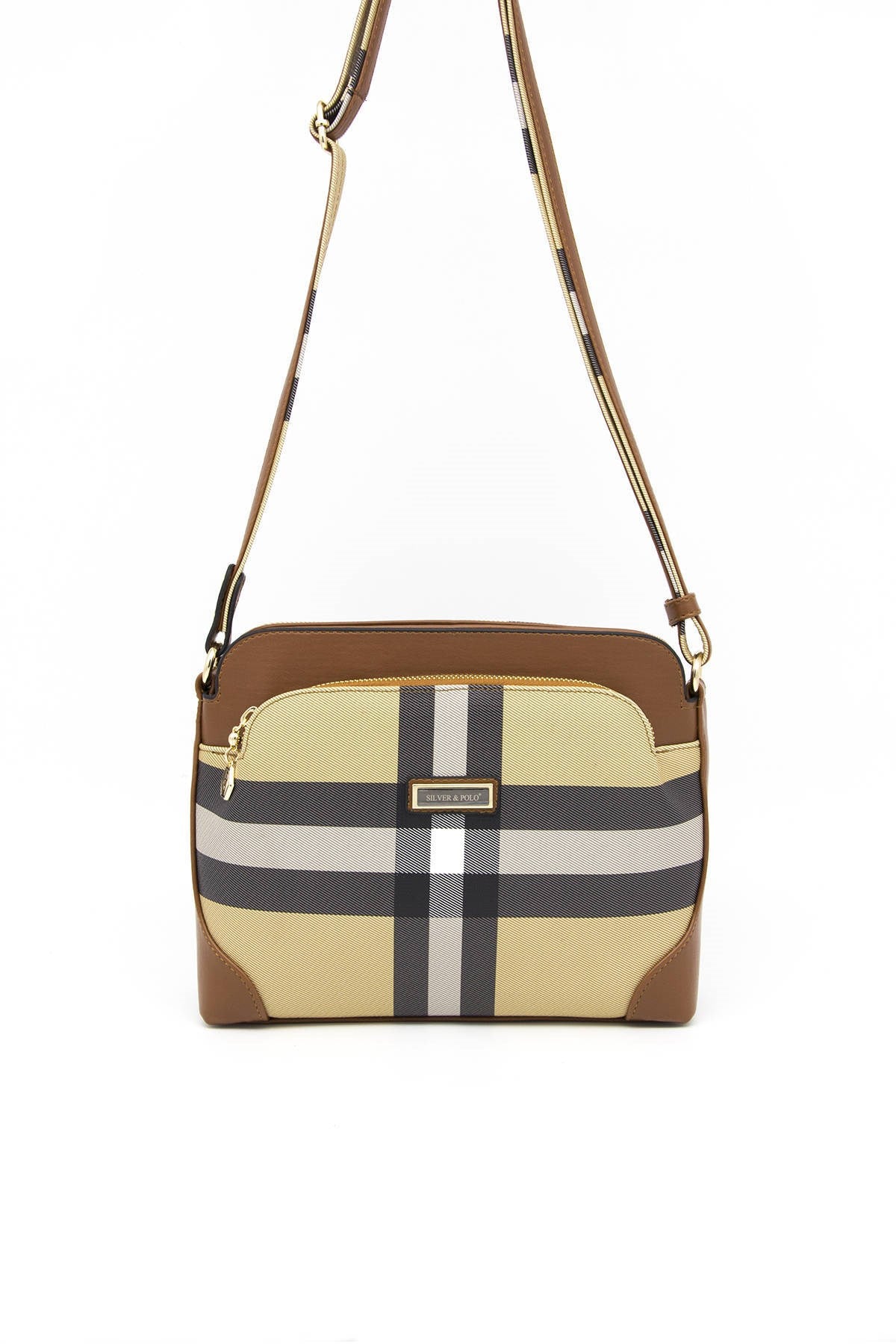 Silver & Polo Bej - Taba SP364 Kadın Çapraz Çanta