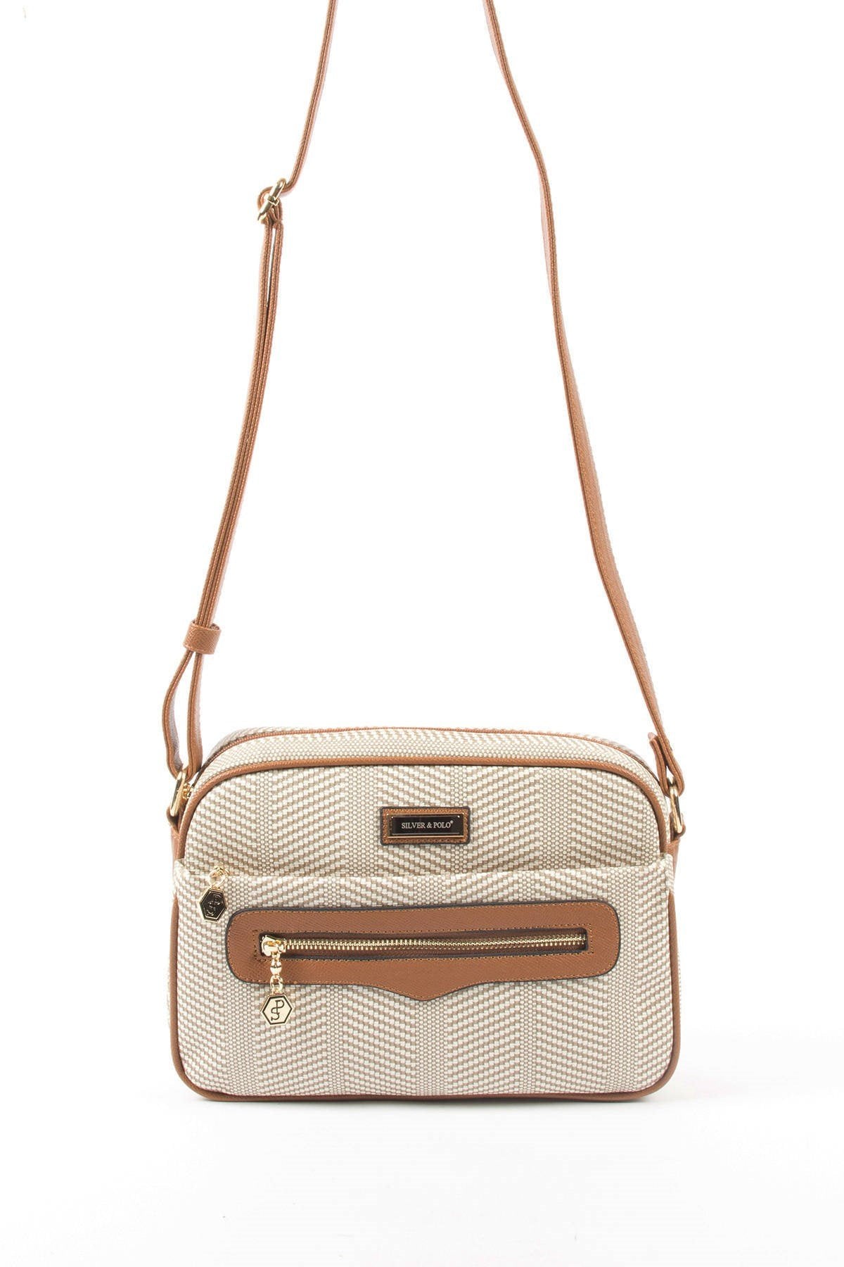 Silver & Polo Bej - Taba SP491 Kadın Çapraz Çanta