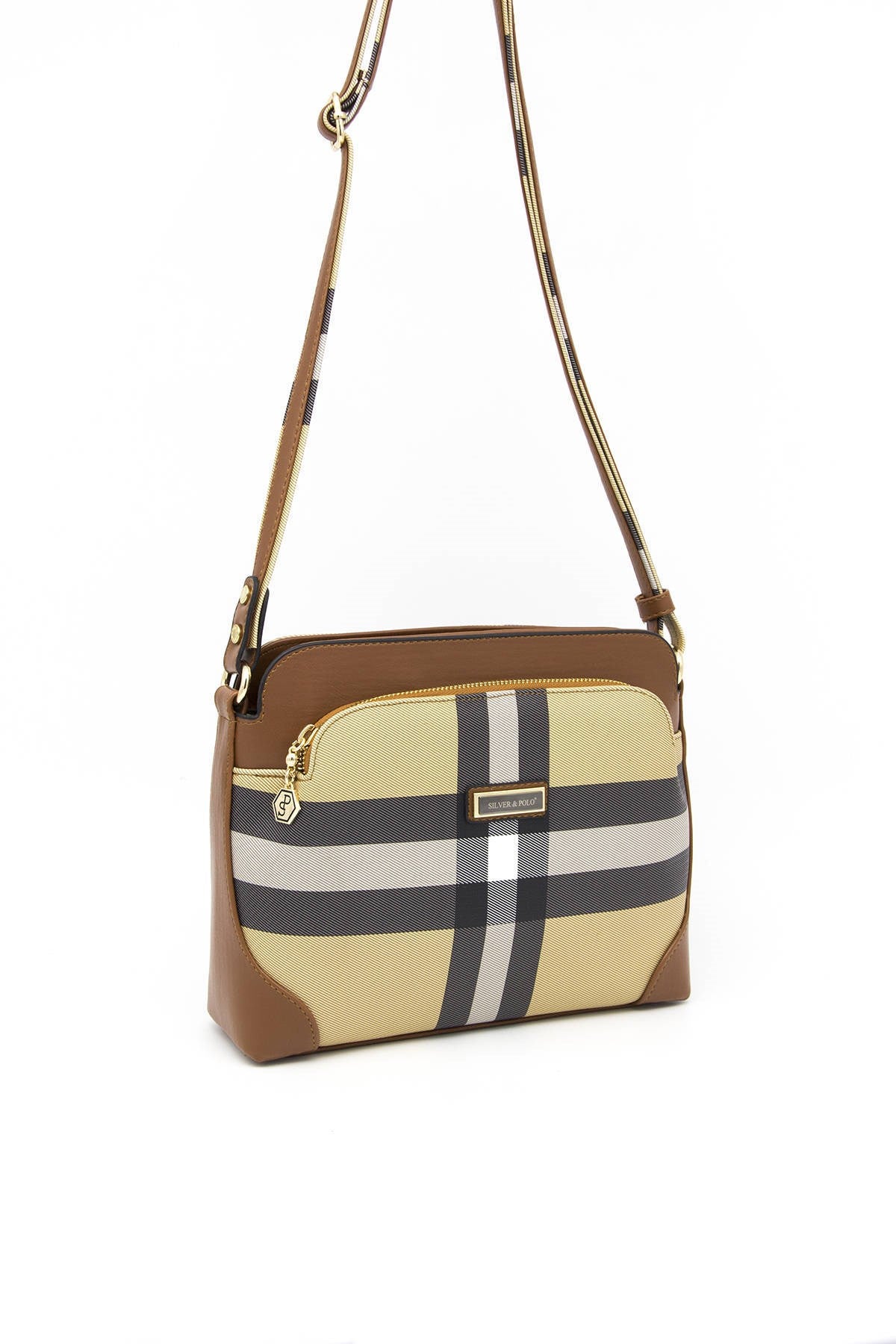 Silver & Polo Bej - Taba SP364 Kadın Çapraz Çanta
