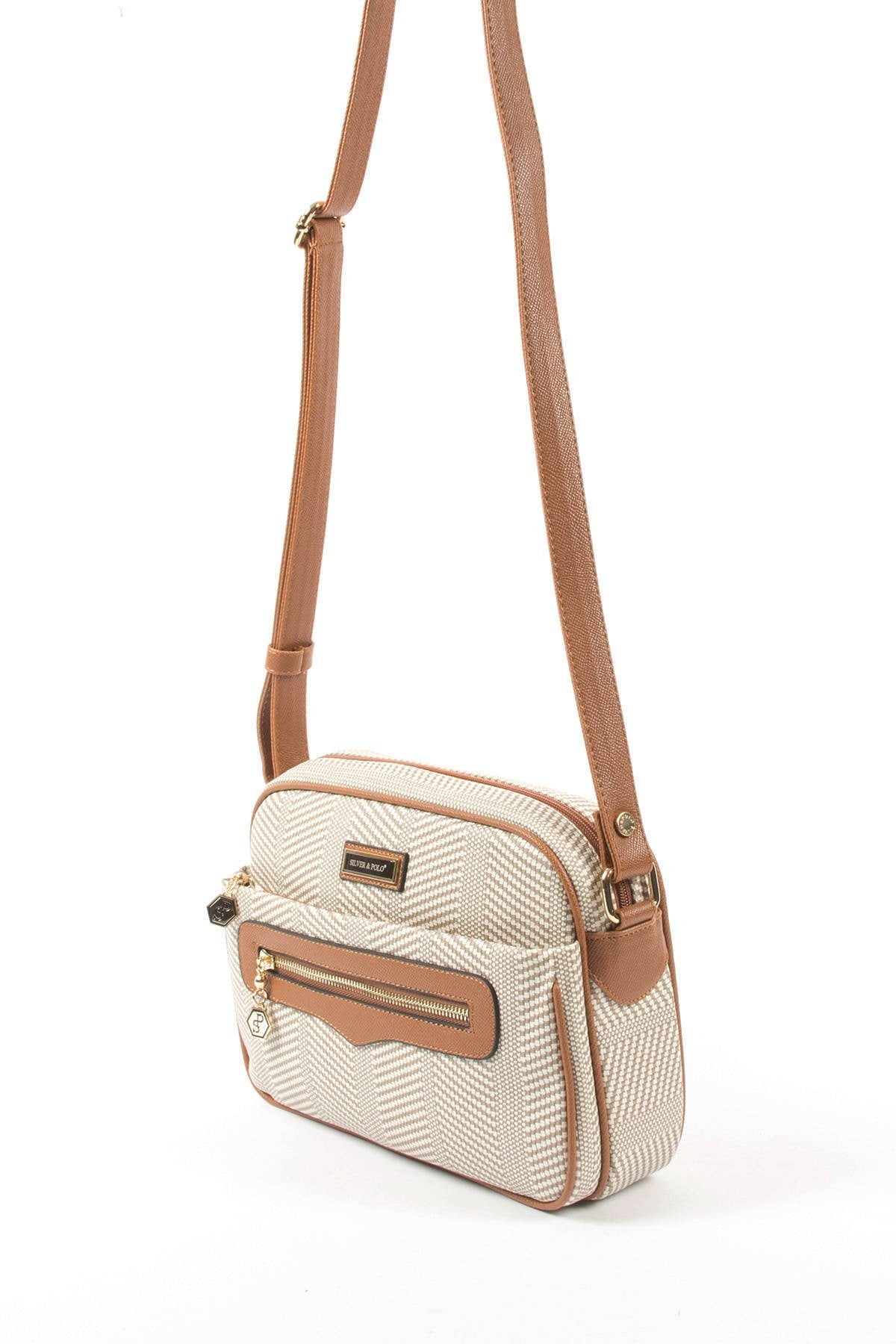 Silver & Polo Bej - Taba SP491 Kadın Çapraz Çanta