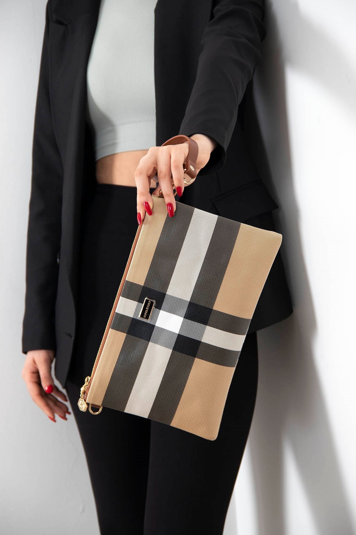 Silver & Polo Bej - Taba SP1034 Kadın Portföy & Clutch