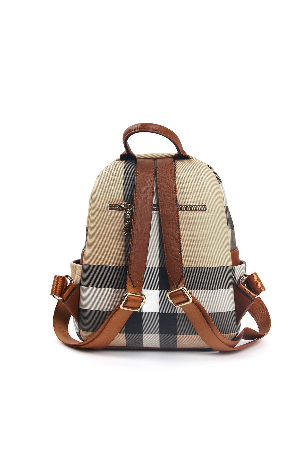 Silver & Polo Bej - Taba SP906 Kadın Sırt Çantası