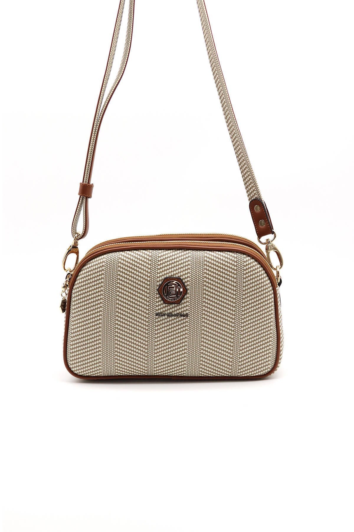 Silver & Polo Bej - Taba SP745 Kadın Çapraz Çanta