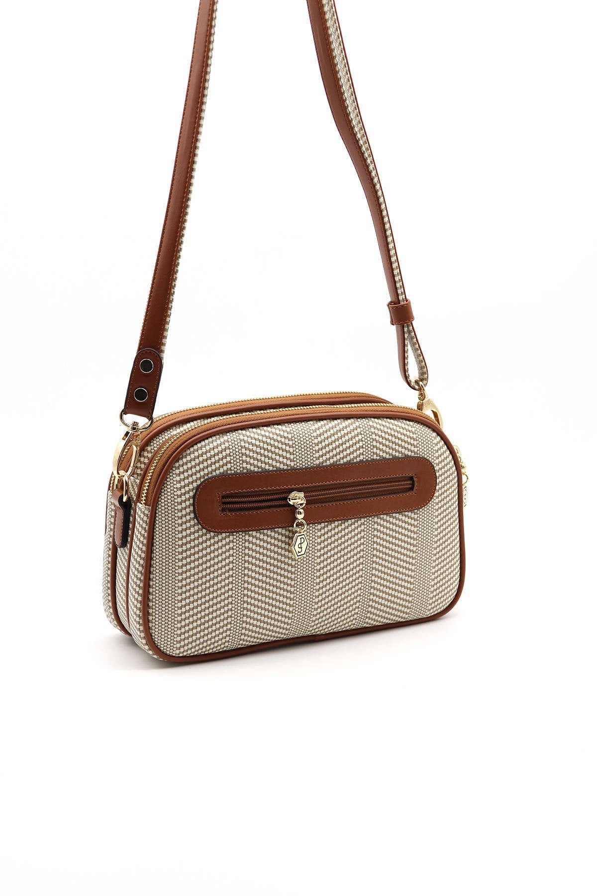 Silver & Polo Bej - Taba SP745 Kadın Çapraz Çanta