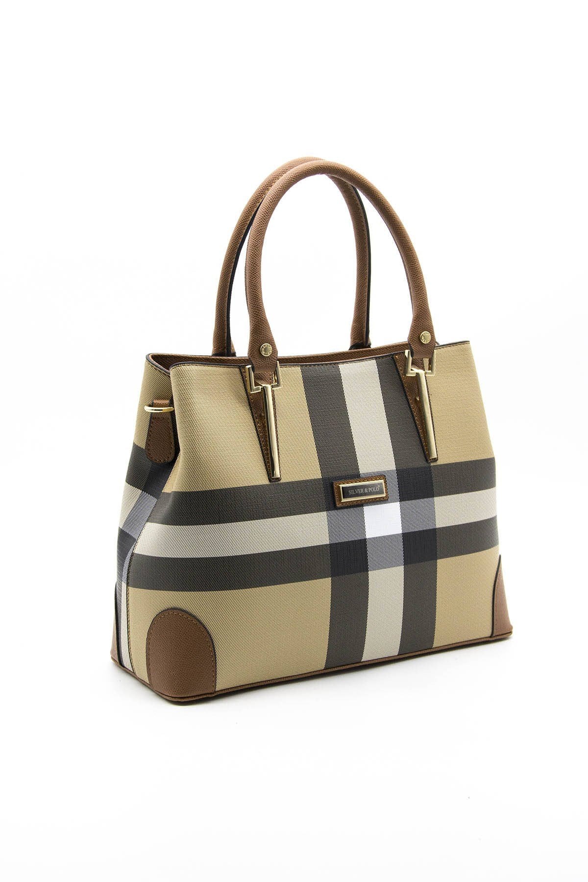 Silver & Polo Bej - Taba SP667 Kadın El Çantası