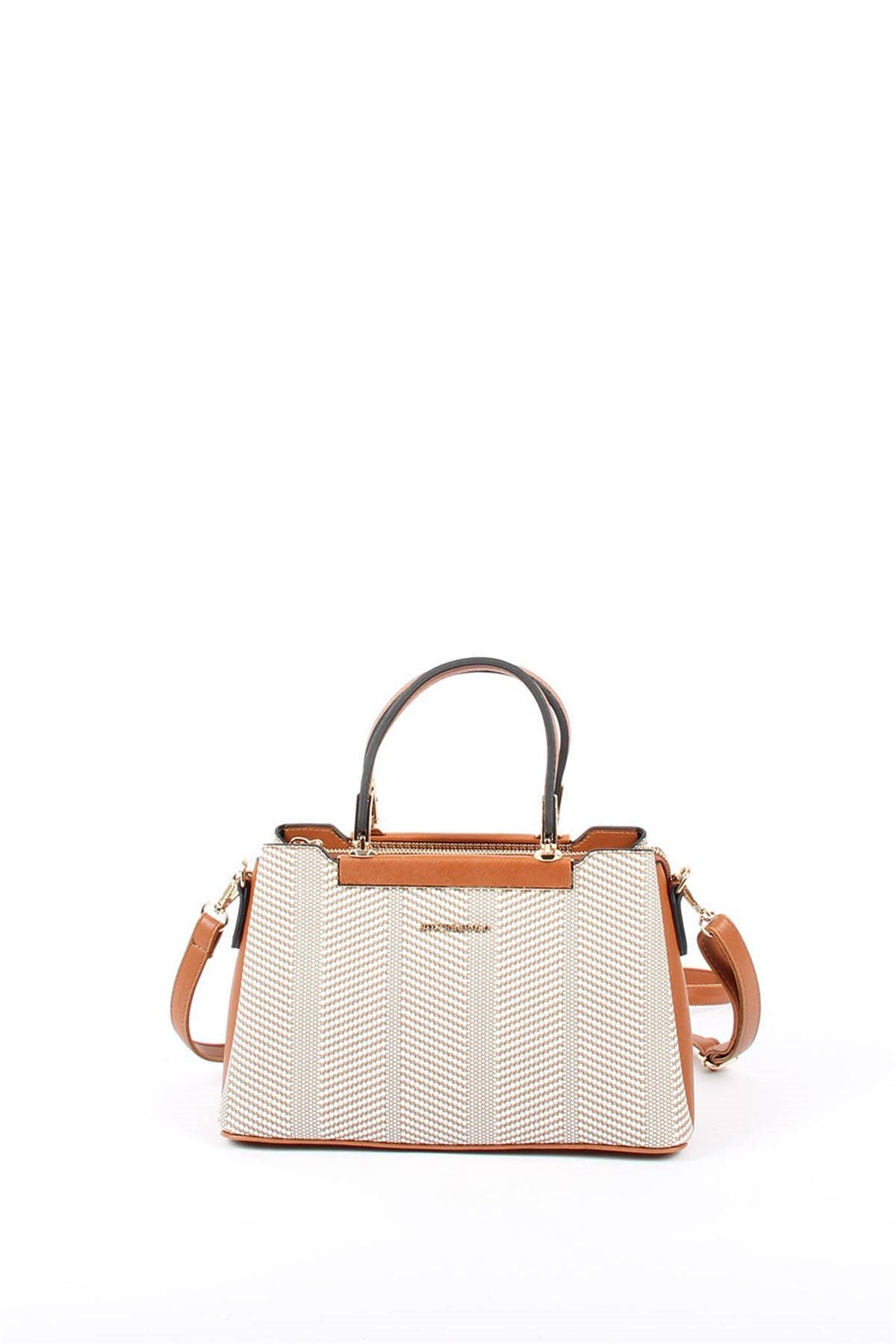 Silver & Polo Bej - Taba SP913 Kadın El Çantası