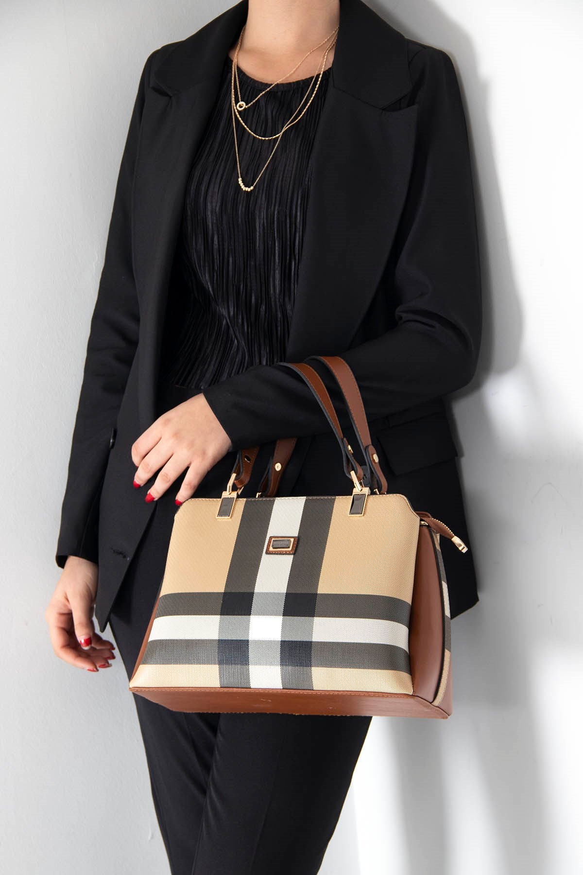 Silver & Polo Bej - Taba SP972 Kadın El Çantası