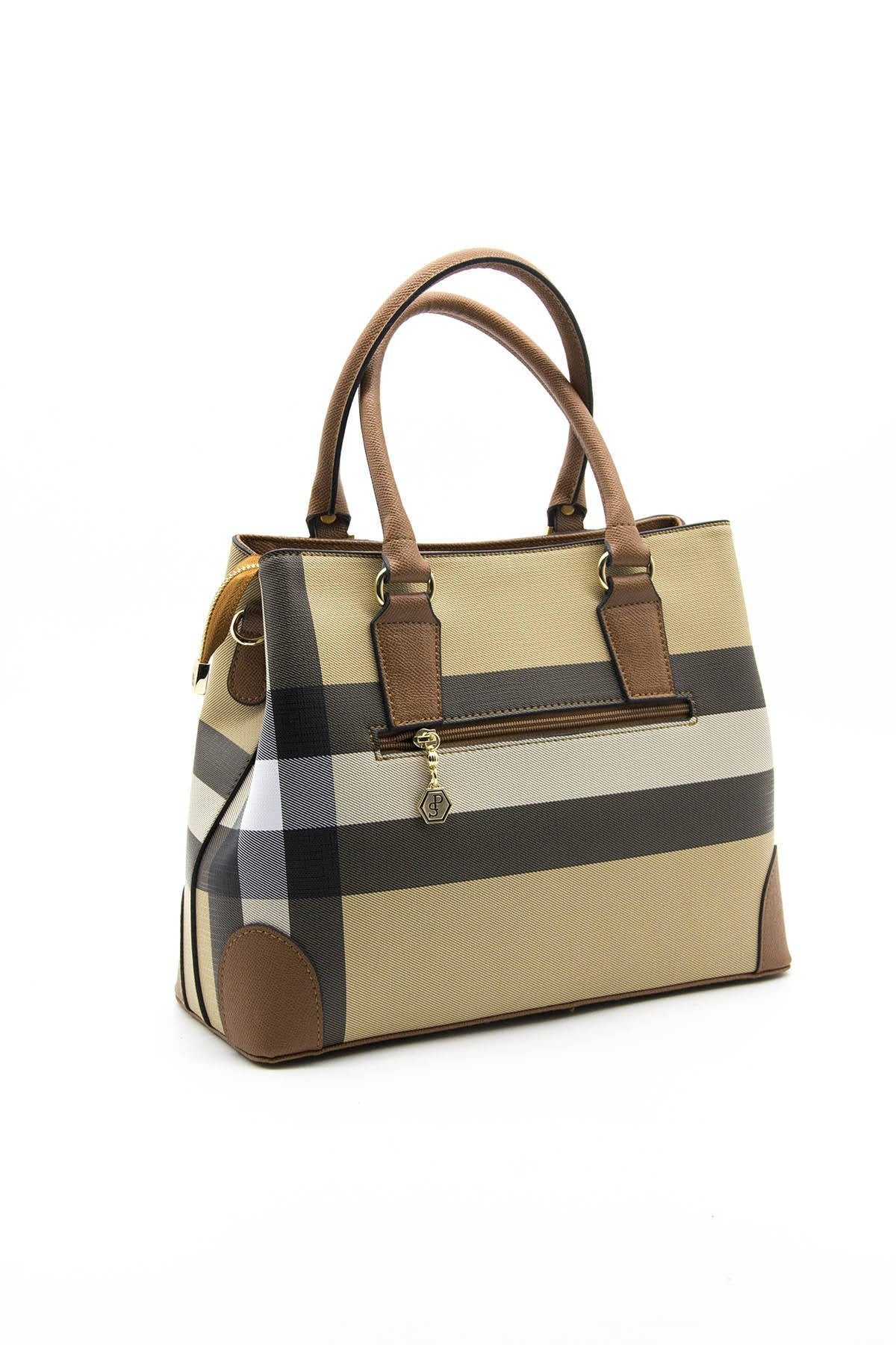 Silver & Polo Bej - Taba SP667 Kadın El Çantası