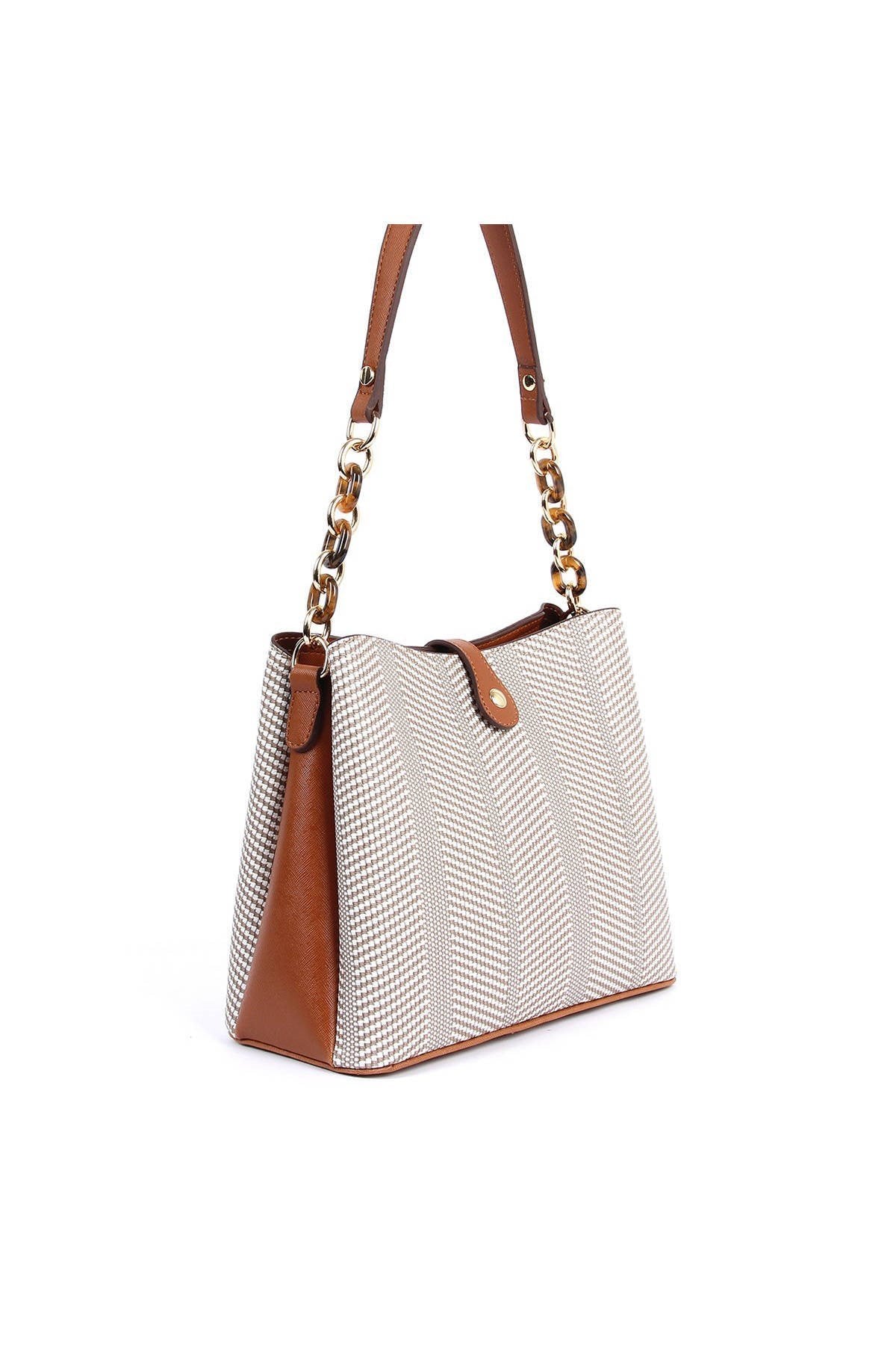 Silver & Polo Bej - Taba SP974 Kadın Omuz Çantası