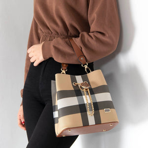 Silver & Polo Bej - Taba SP967 Kadın Çapraz Çanta