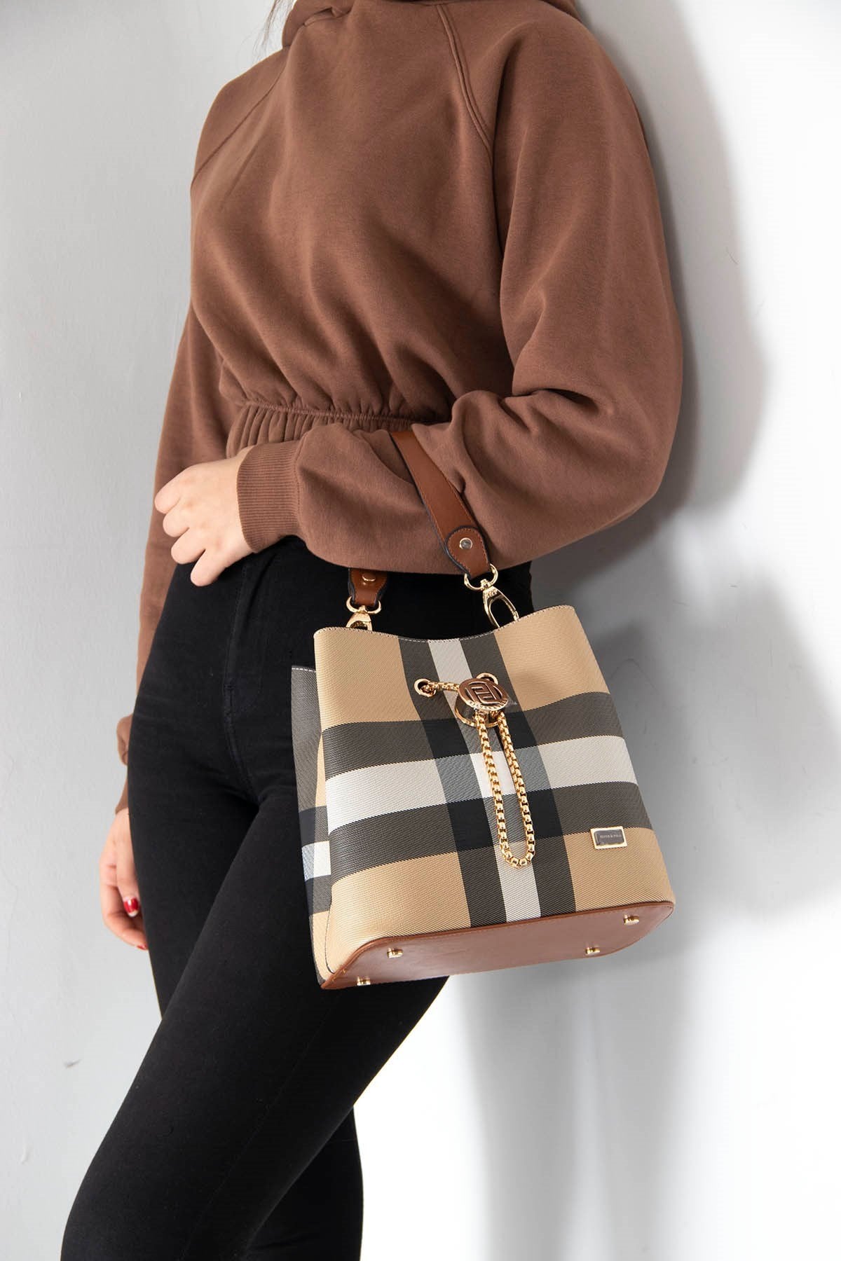 Silver & Polo Bej - Taba SP967 Kadın Çapraz Çanta