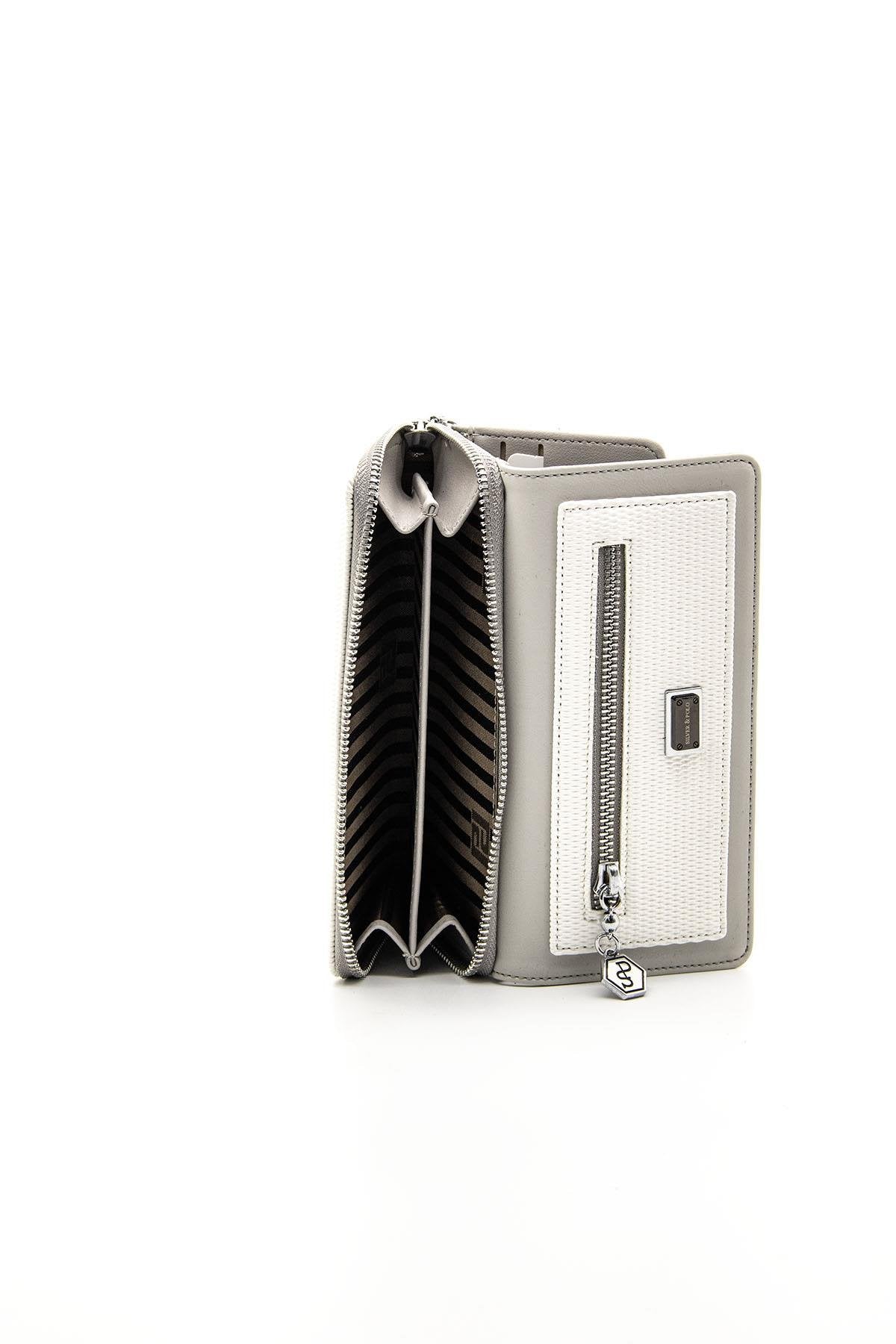 Silver & Polo Beyaz - A.gri SP846 Kadın Cüzdan & Kartlık