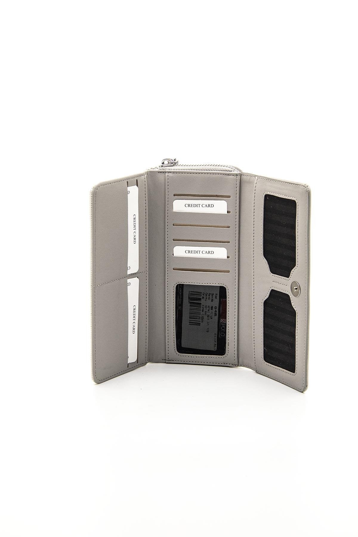 Silver & Polo Beyaz - A.gri SP846 Kadın Cüzdan & Kartlık