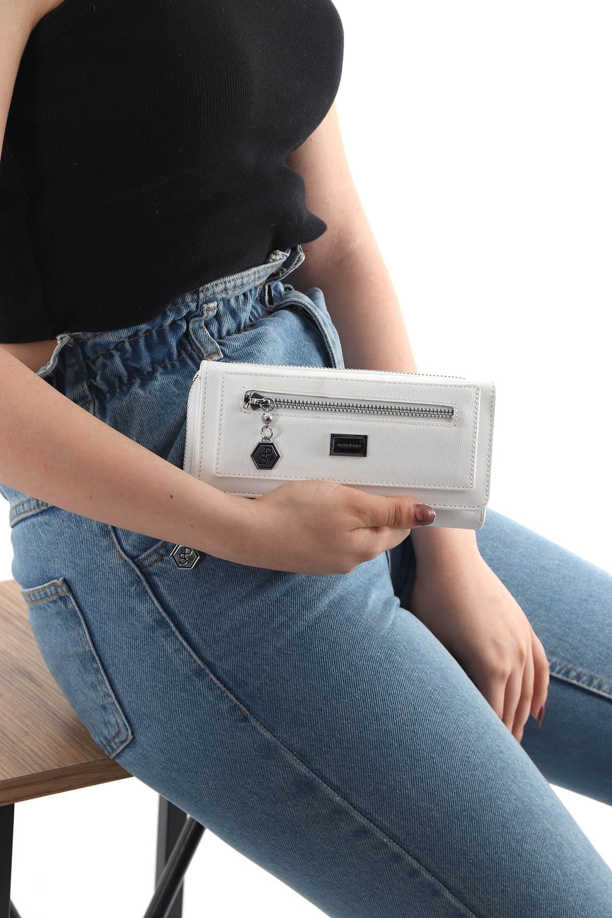 Silver & Polo Beyaz - Beyaz SP846 Kadın Cüzdan & Kartlık