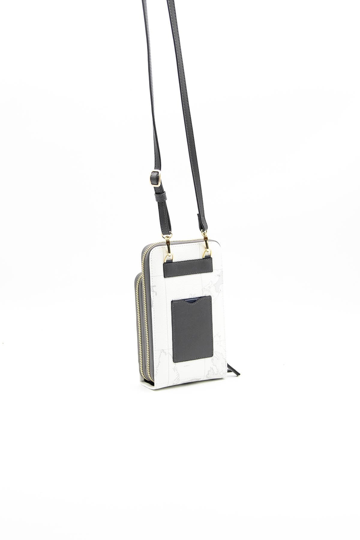 Silver & Polo Beyaz - Antrasit SP1011 Kadın Askılı Cüzdanlı Telefon Çantası