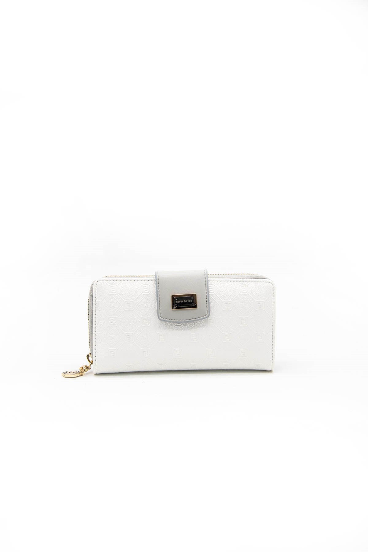 Silver & Polo Beyaz - A.gri SP928 Kadın Cüzdan & Kartlık