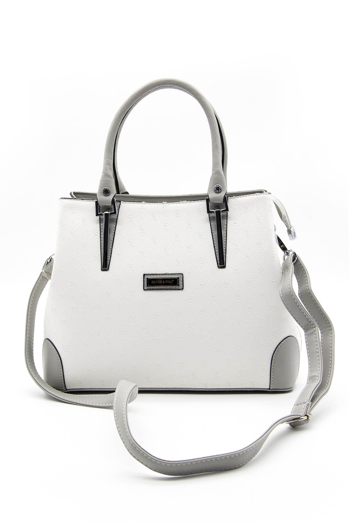 Silver & Polo Beyaz - A.gri SP667 Kadın El Çantası