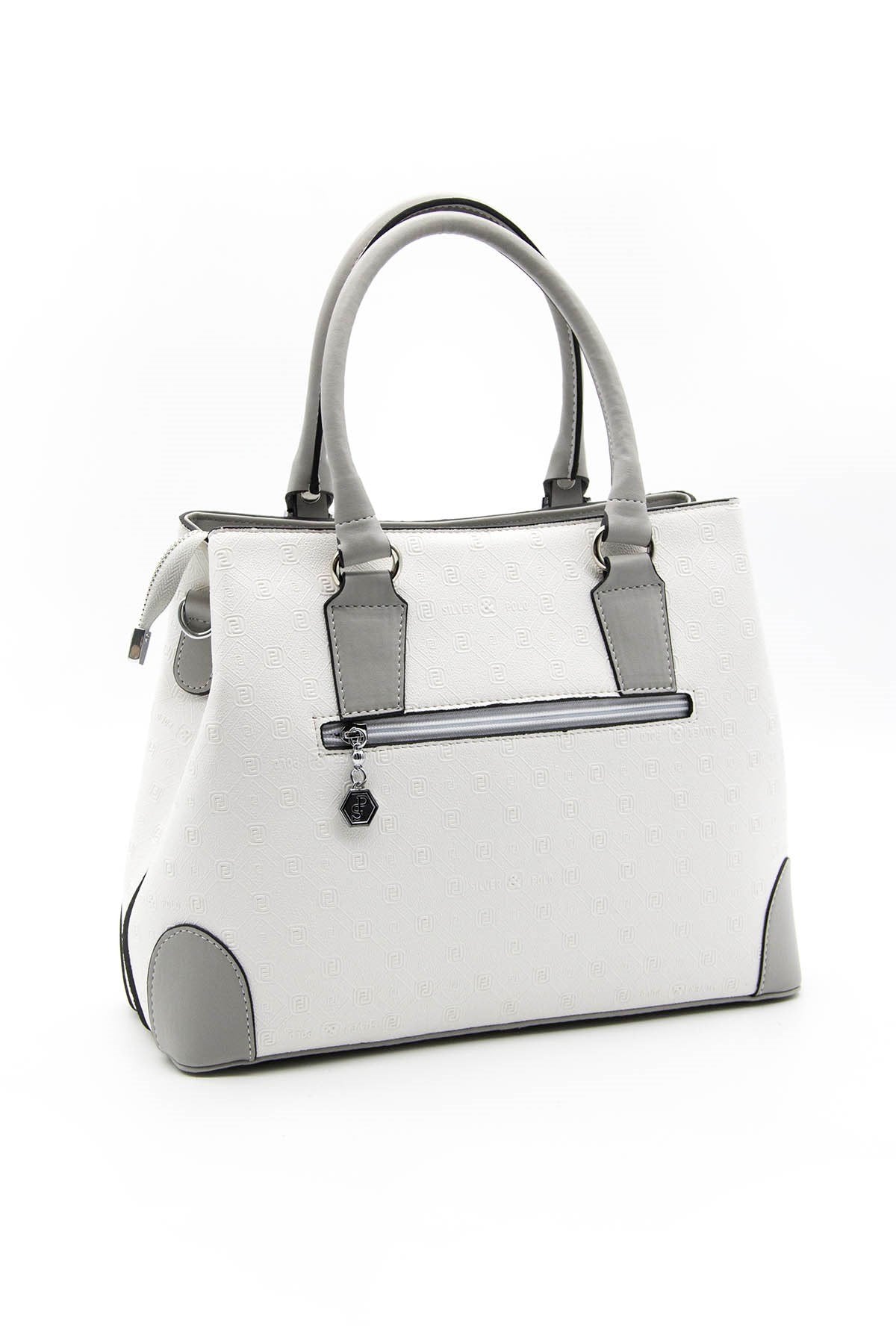 Silver & Polo Beyaz - A.gri SP667 Kadın El Çantası