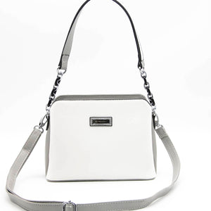 Silver & Polo Beyaz - A.gri SP937 Kadın Omuz Çantası