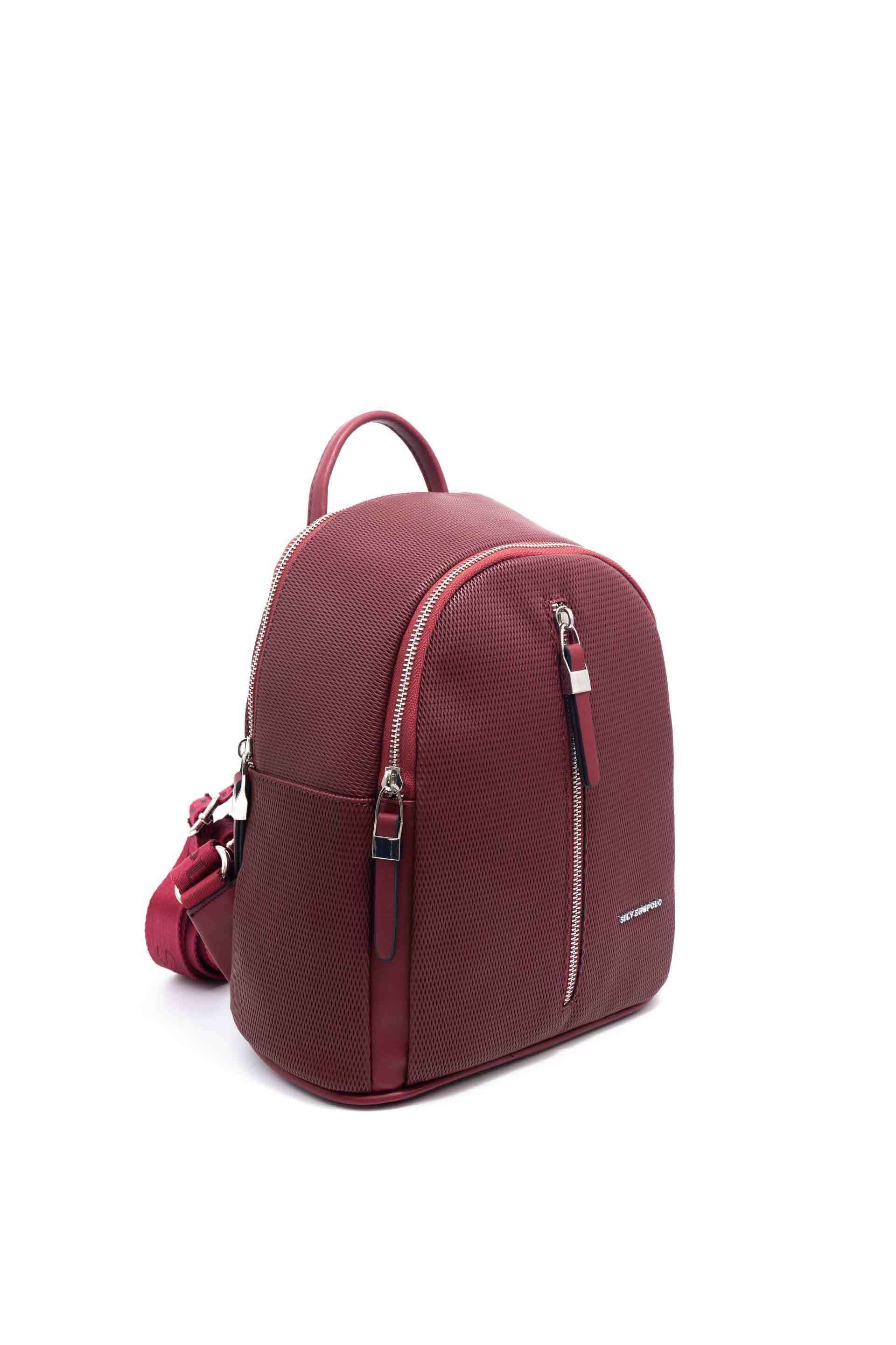 Silver & Polo Bordo - Bordo SP901 Kadın Sırt Çantası