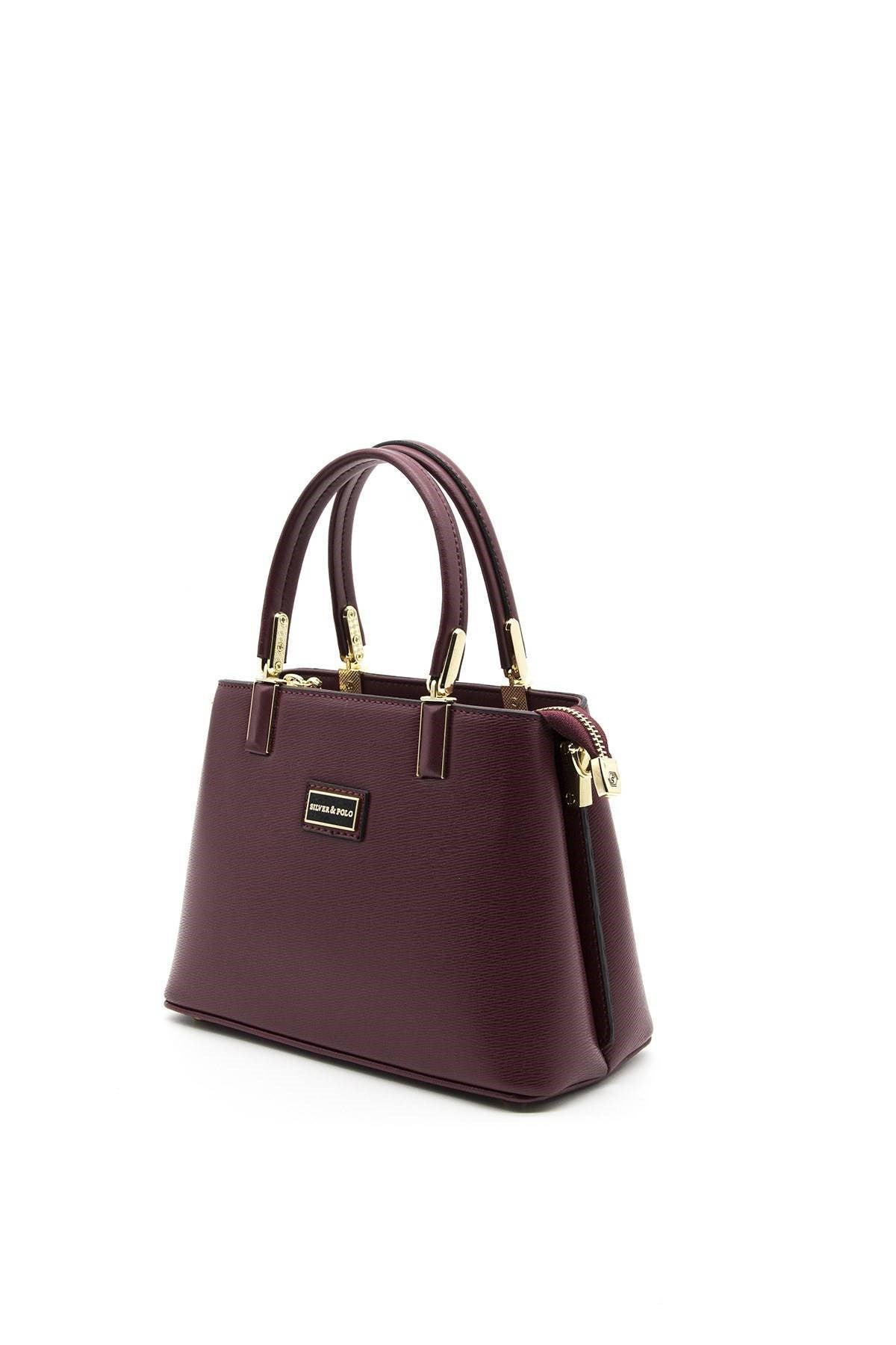 Silver & Polo Bordo - Bordo SP987 Kadın El Çantası