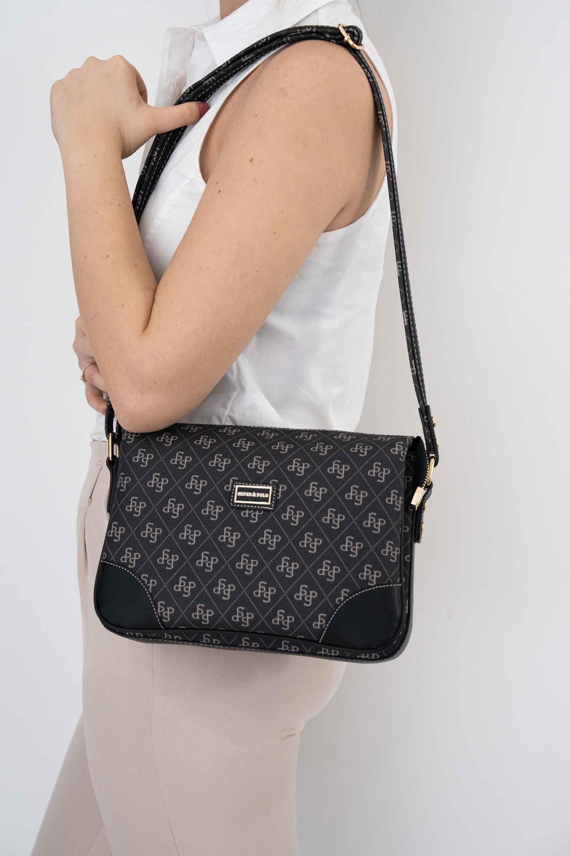 Silver & Polo Füme - Siyah SP784 Kadın Çapraz Çanta