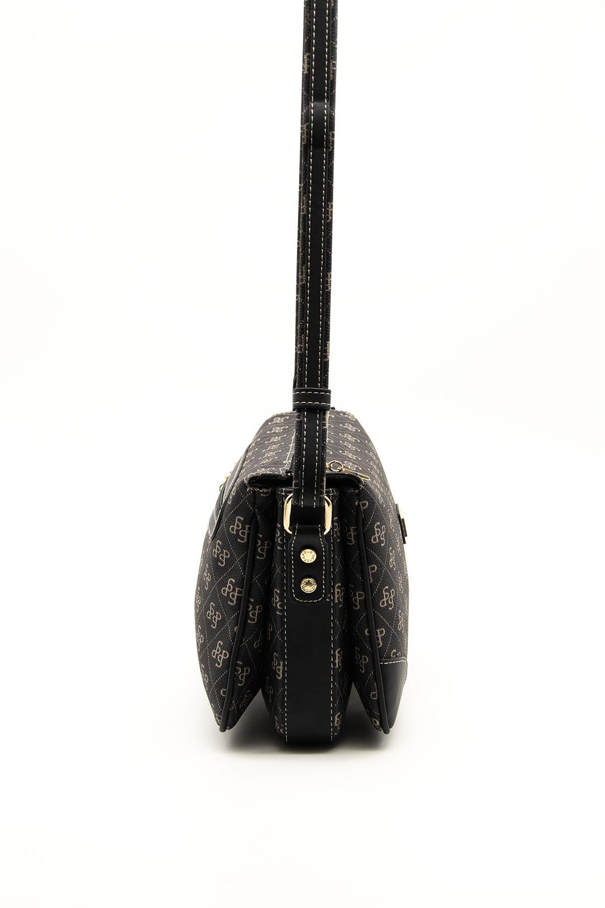 Silver & Polo Füme - Siyah SP784 Kadın Çapraz Çanta