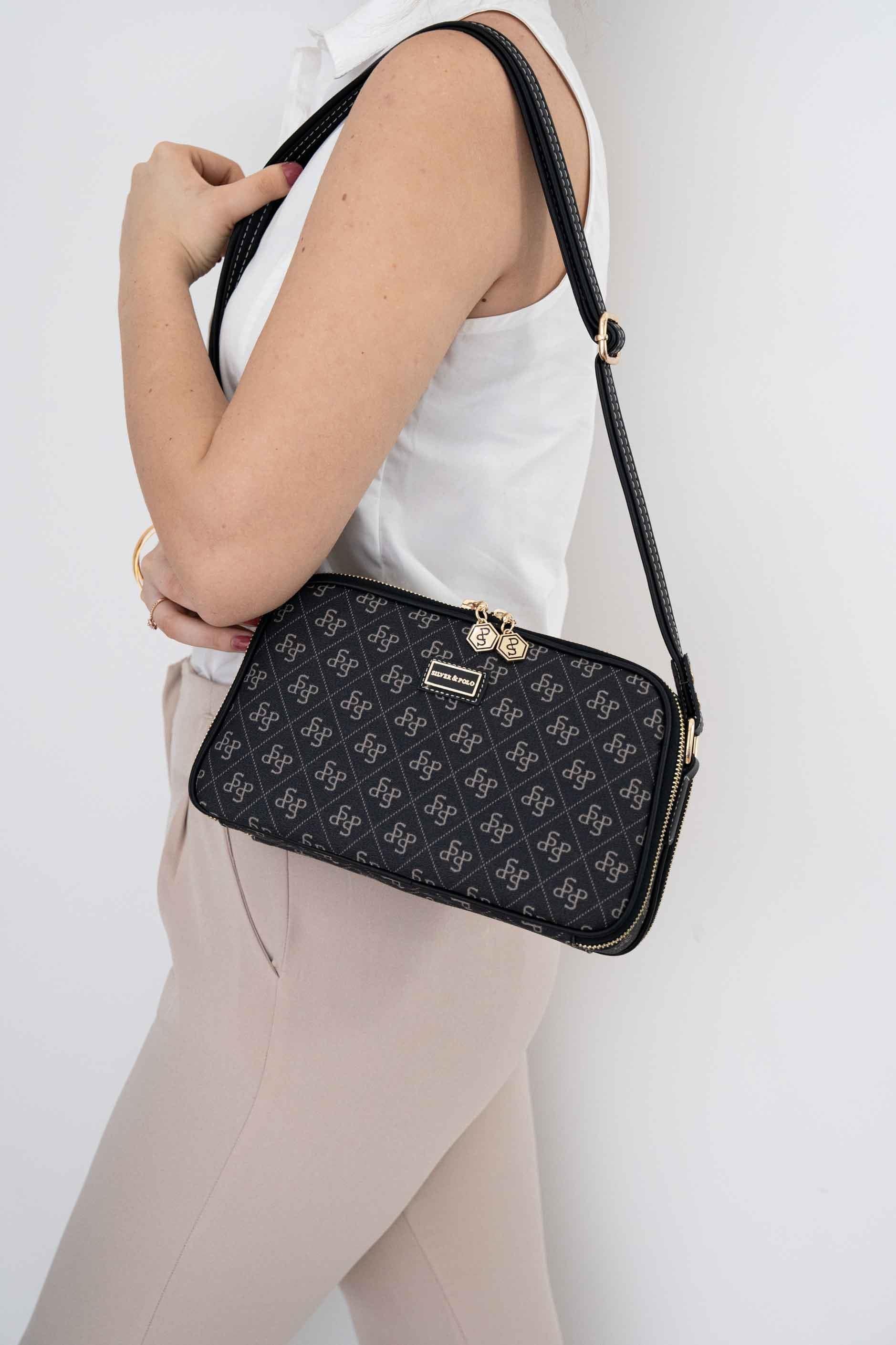 Silver & Polo Füme - Siyah SP899 Kadın Çapraz Çanta