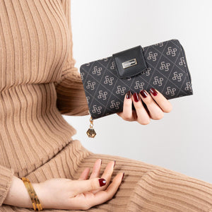 Silver & Polo Füme - Siyah SP928 Kadın Cüzdan & Kartlık