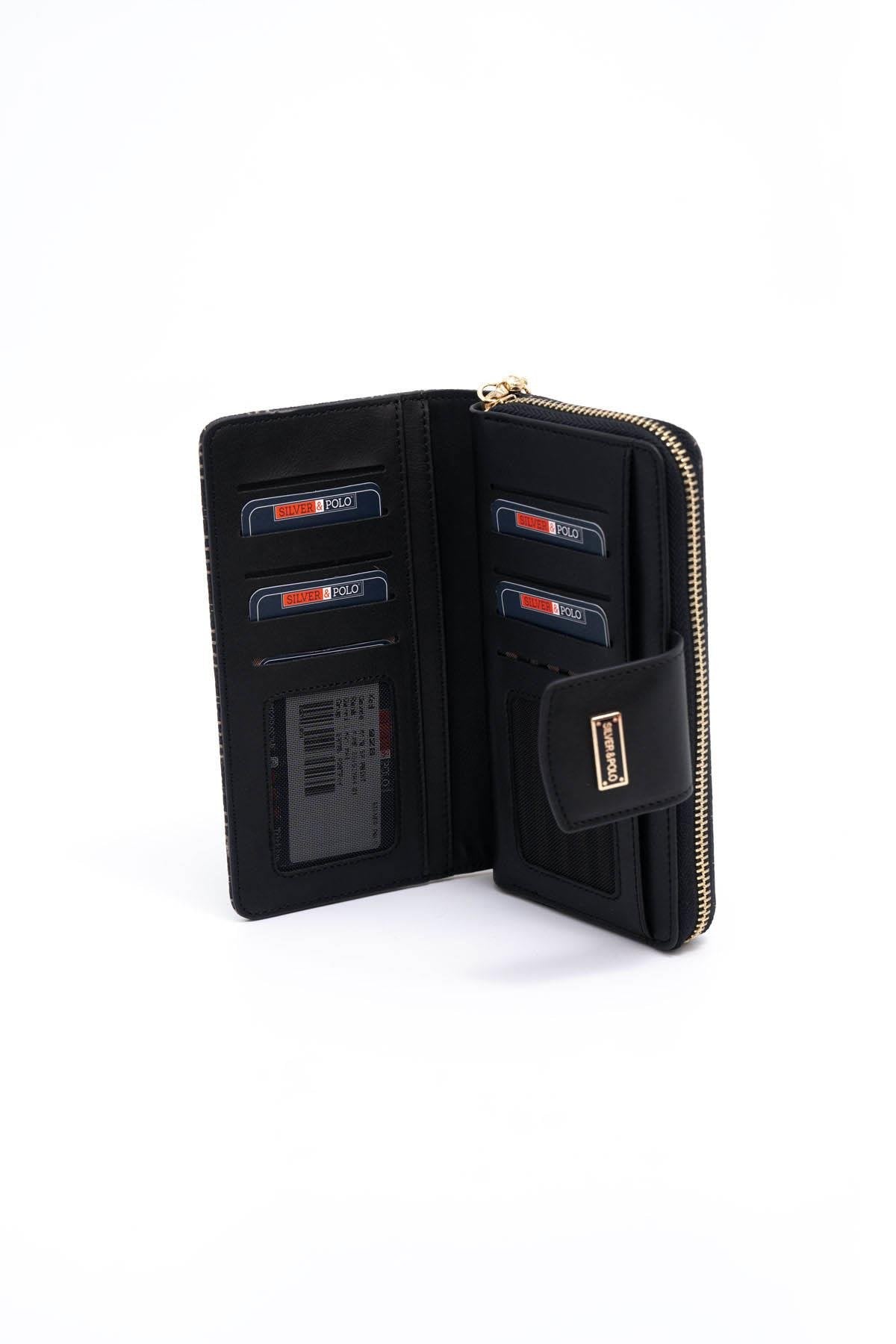 Silver & Polo Füme - Siyah SP928 Kadın Cüzdan & Kartlık