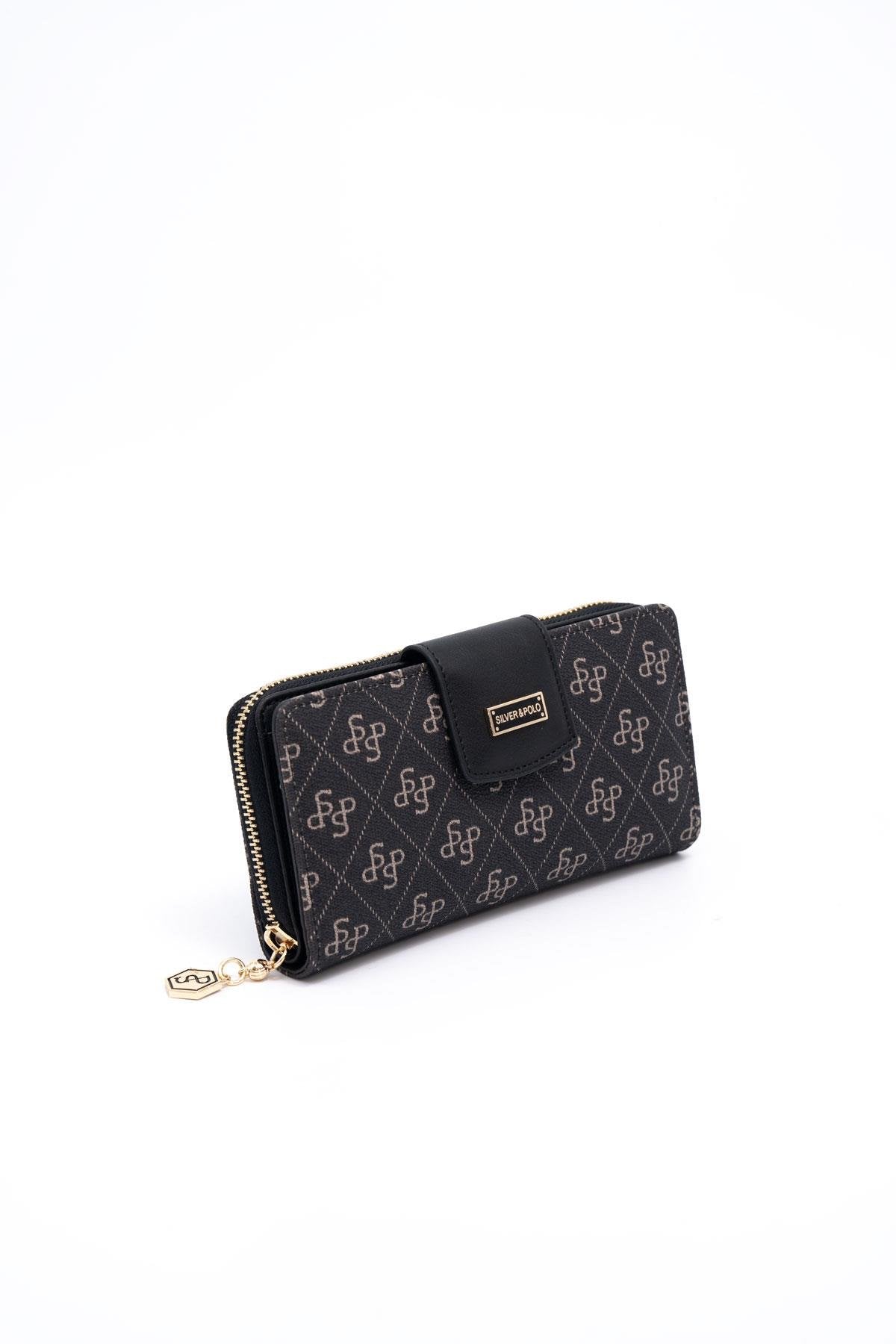 Silver & Polo Füme - Siyah SP928 Kadın Cüzdan & Kartlık