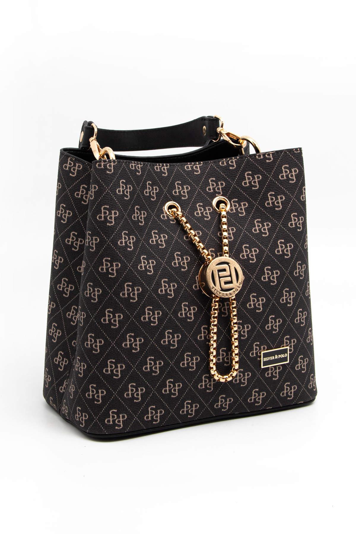 Silver & Polo Füme - Siyah SP967 Kadın Çapraz Çanta