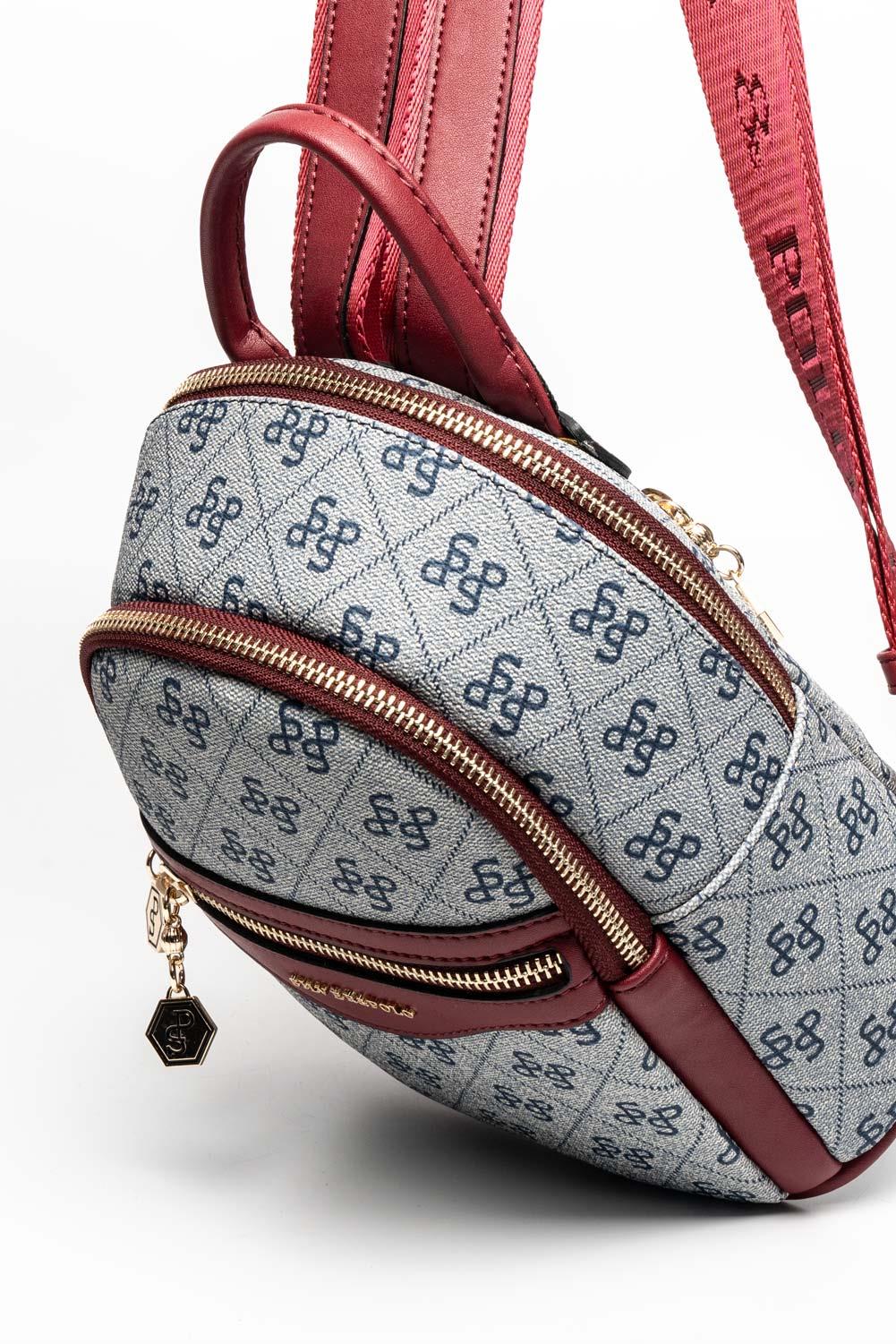 Silver & Polo Gri - Bordo SP983 Kadın Sırt Çantası