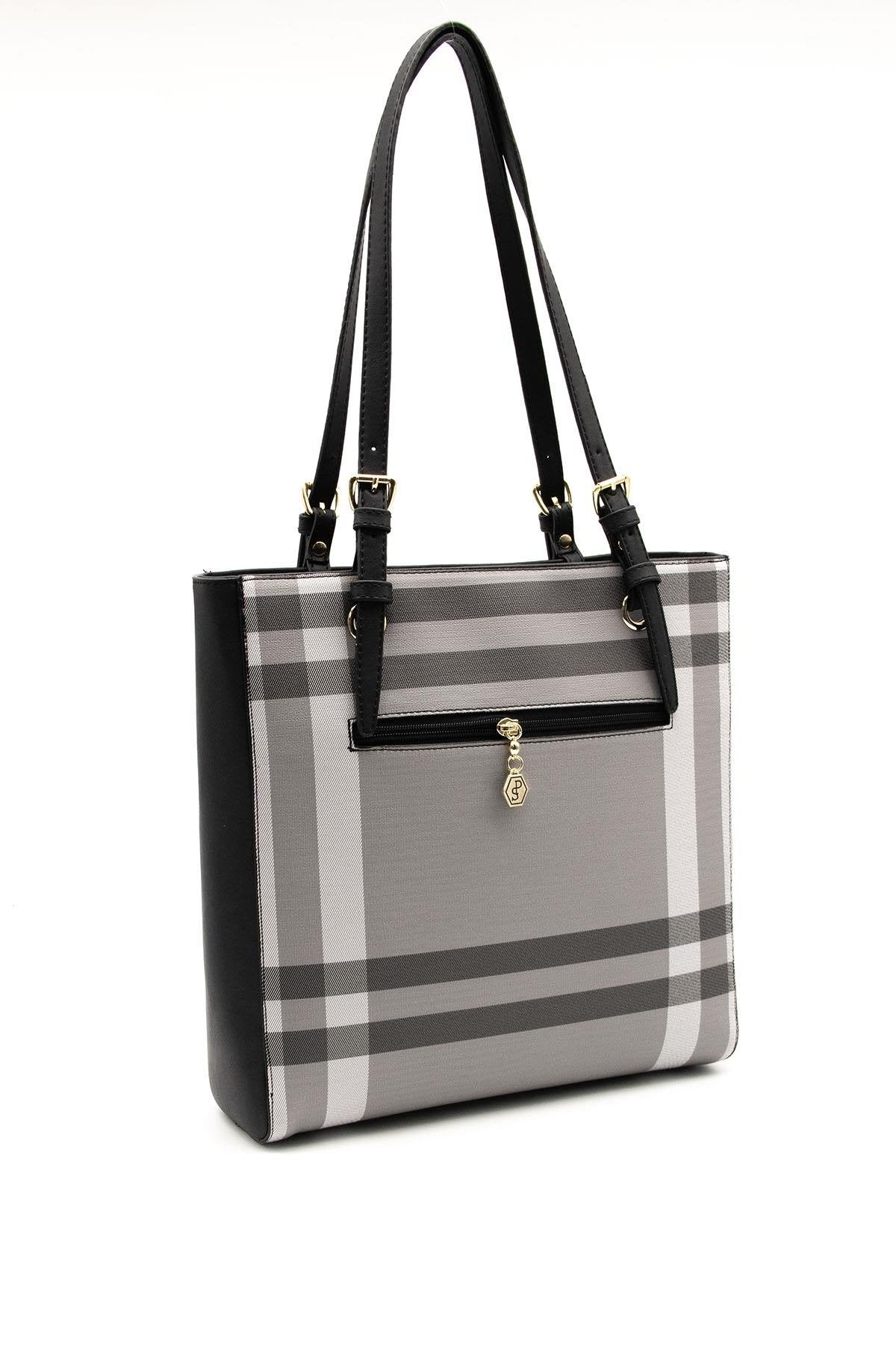 Silver & Polo Gri - Siyah SP1096 Kadın Omuz Çantası