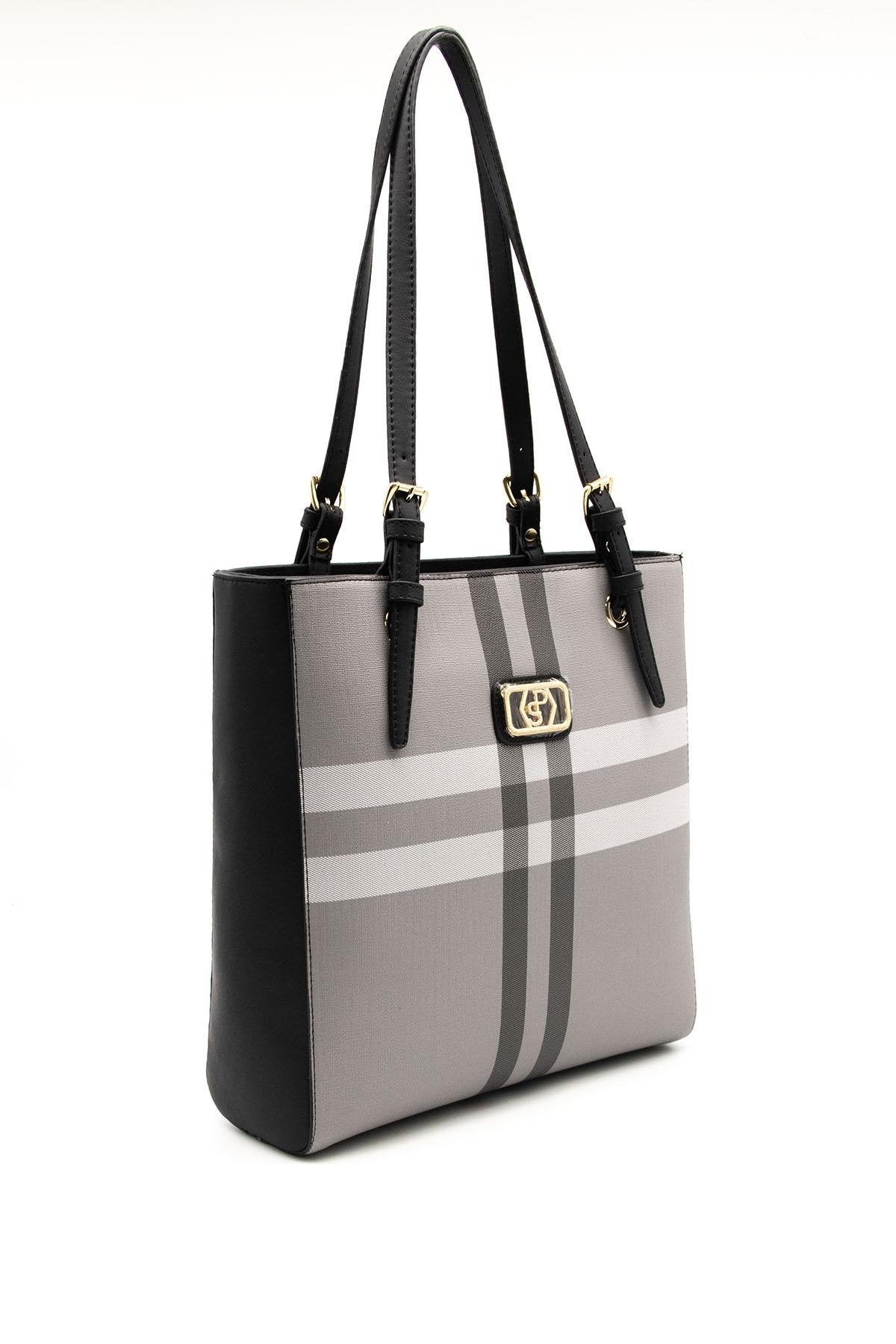 Silver & Polo Gri - Siyah SP1096 Kadın Omuz Çantası