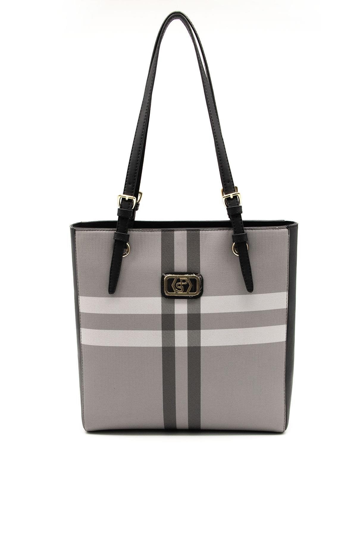 Silver & Polo Gri - Siyah SP1096 Kadın Omuz Çantası
