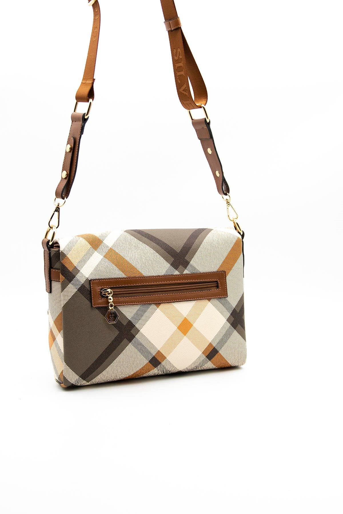 Silver & Polo Haki - Taba SP963 Kadın Çapraz Çanta