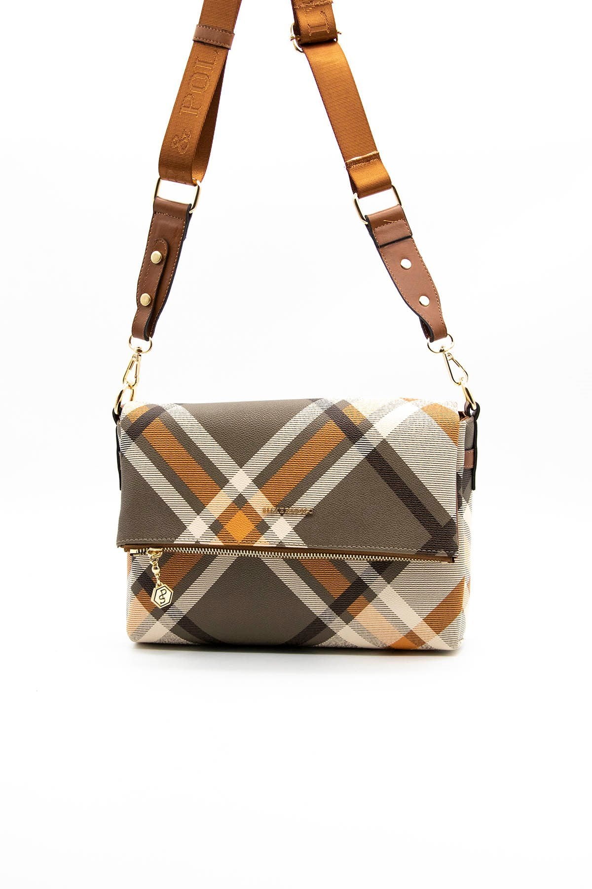 Silver & Polo Haki - Taba SP963 Kadın Çapraz Çanta