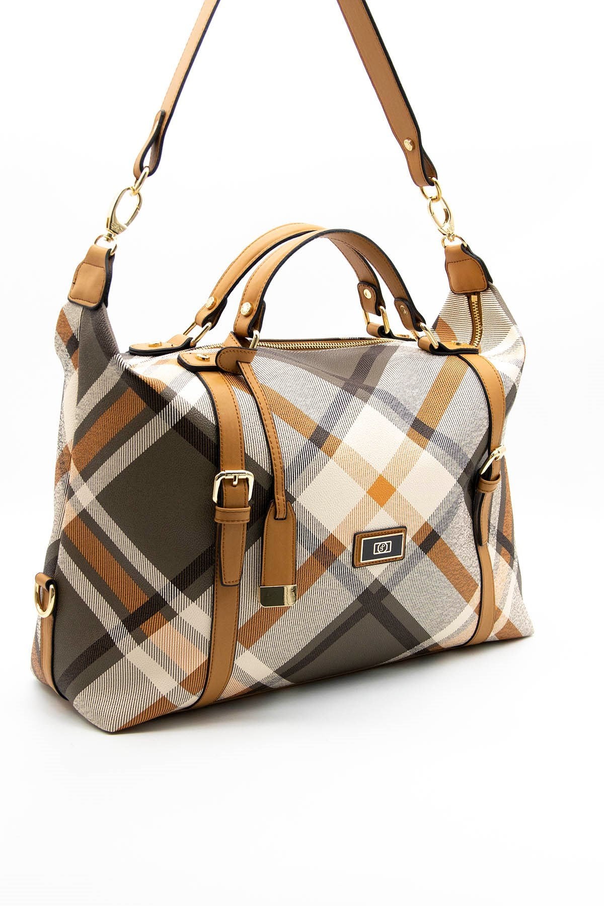 Silver & Polo Haki - Camel SP1064 Kadın Seyahat Çantası