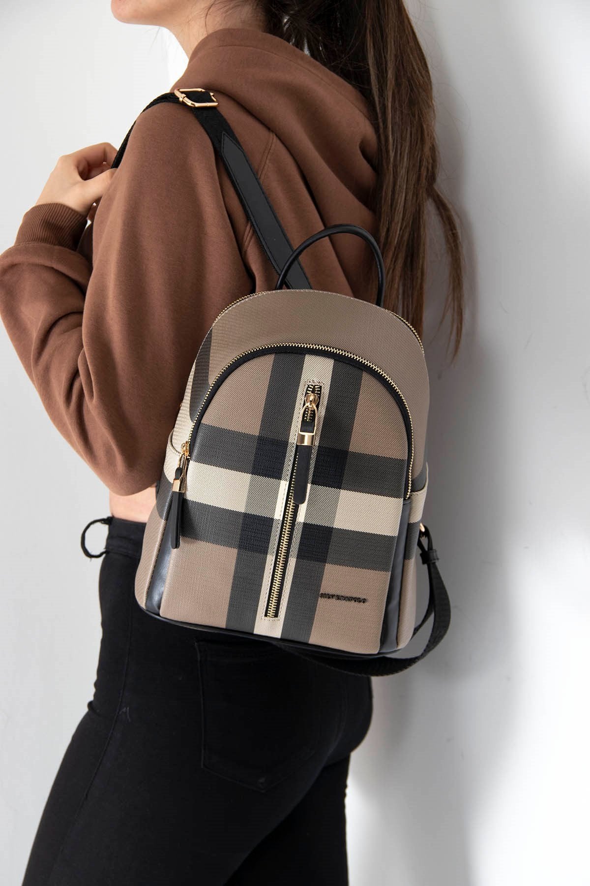 Silver & Polo Kahve - Siyah SP901 Kadın Sırt Çantası