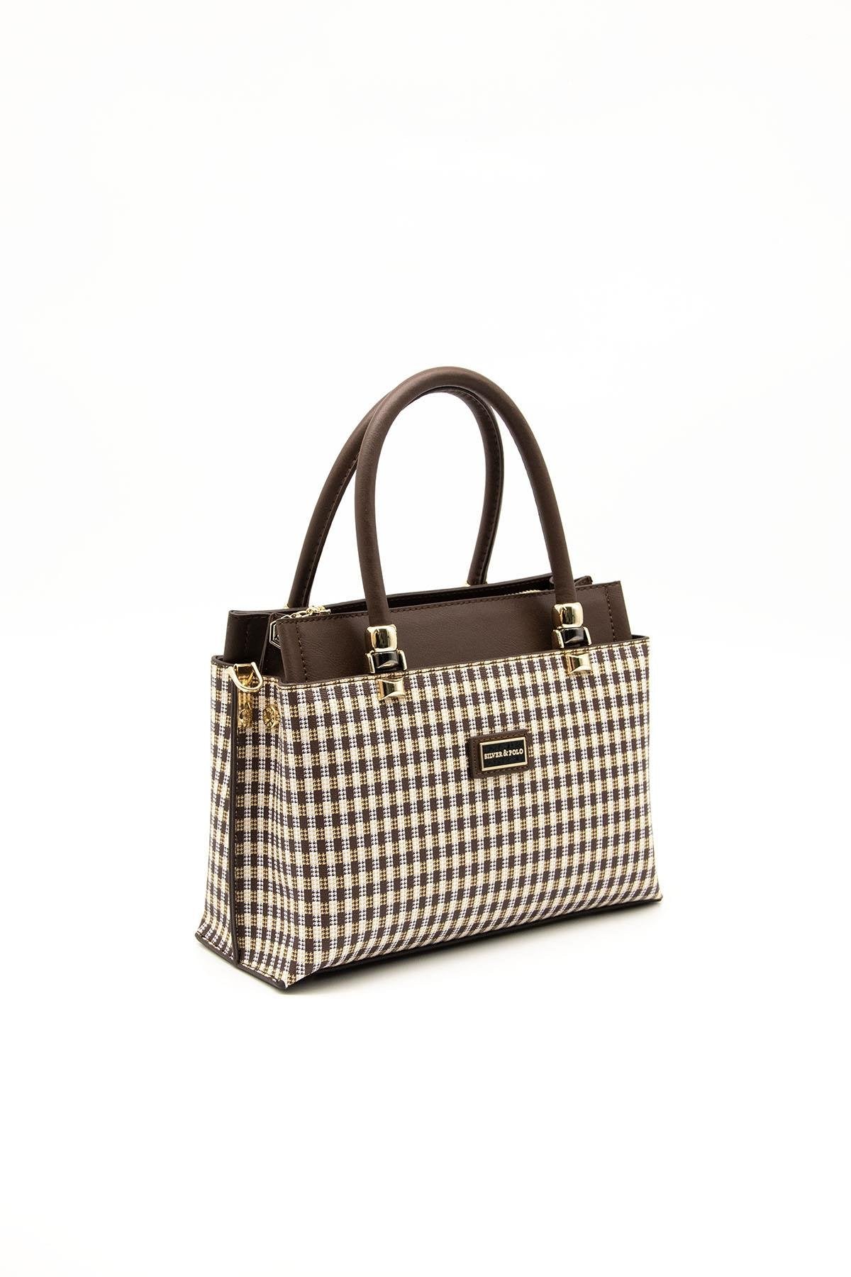 Silver & Polo Kahve Sarı - Kahve SP826 Kadın El Çantası