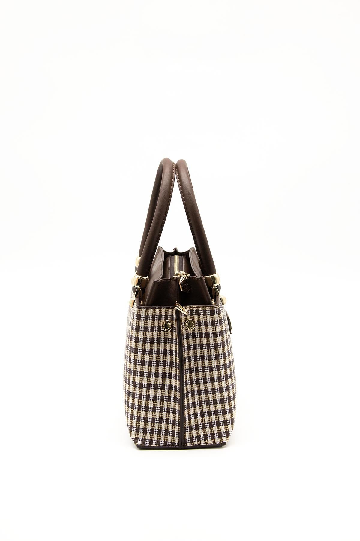 Silver & Polo Kahve Sarı - Kahve SP826 Kadın El Çantası