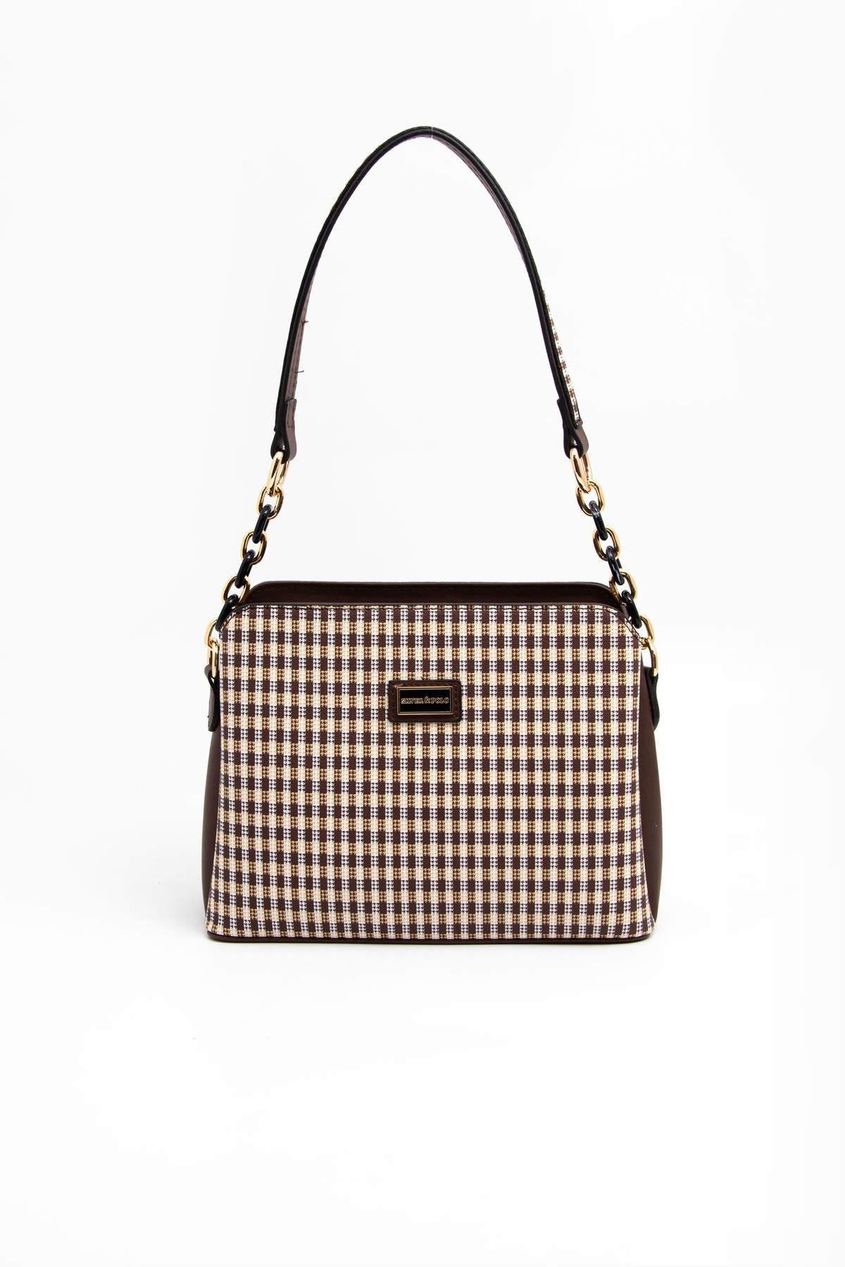 Silver & Polo Kahve Sarı - Kahve SP937 Kadın Omuz Çantası