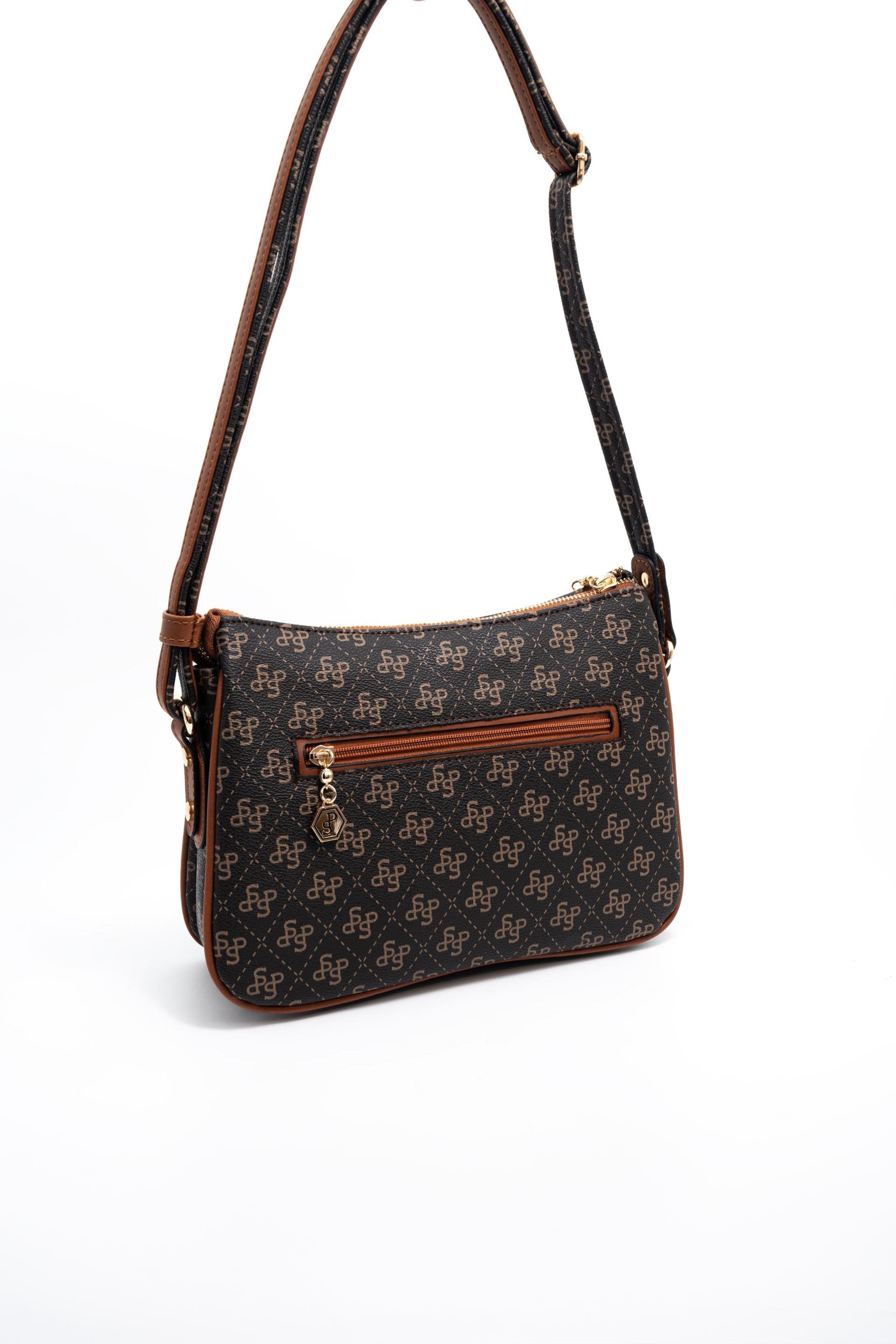 Silver & Polo Kahve Sarı  - Taba SP818 Kadın Çapraz Çanta