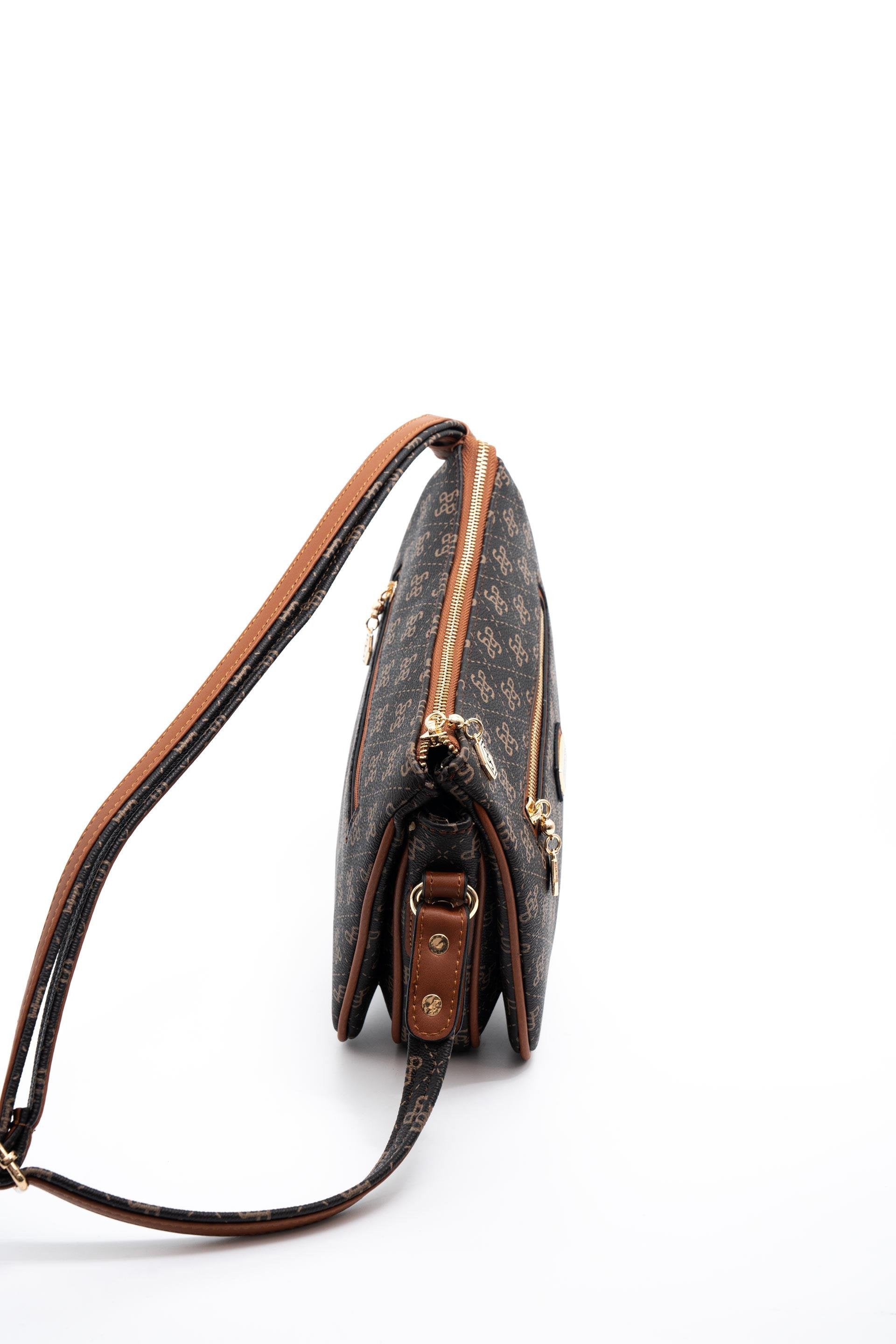 Silver & Polo Kahve Sarı  - Taba SP818 Kadın Çapraz Çanta