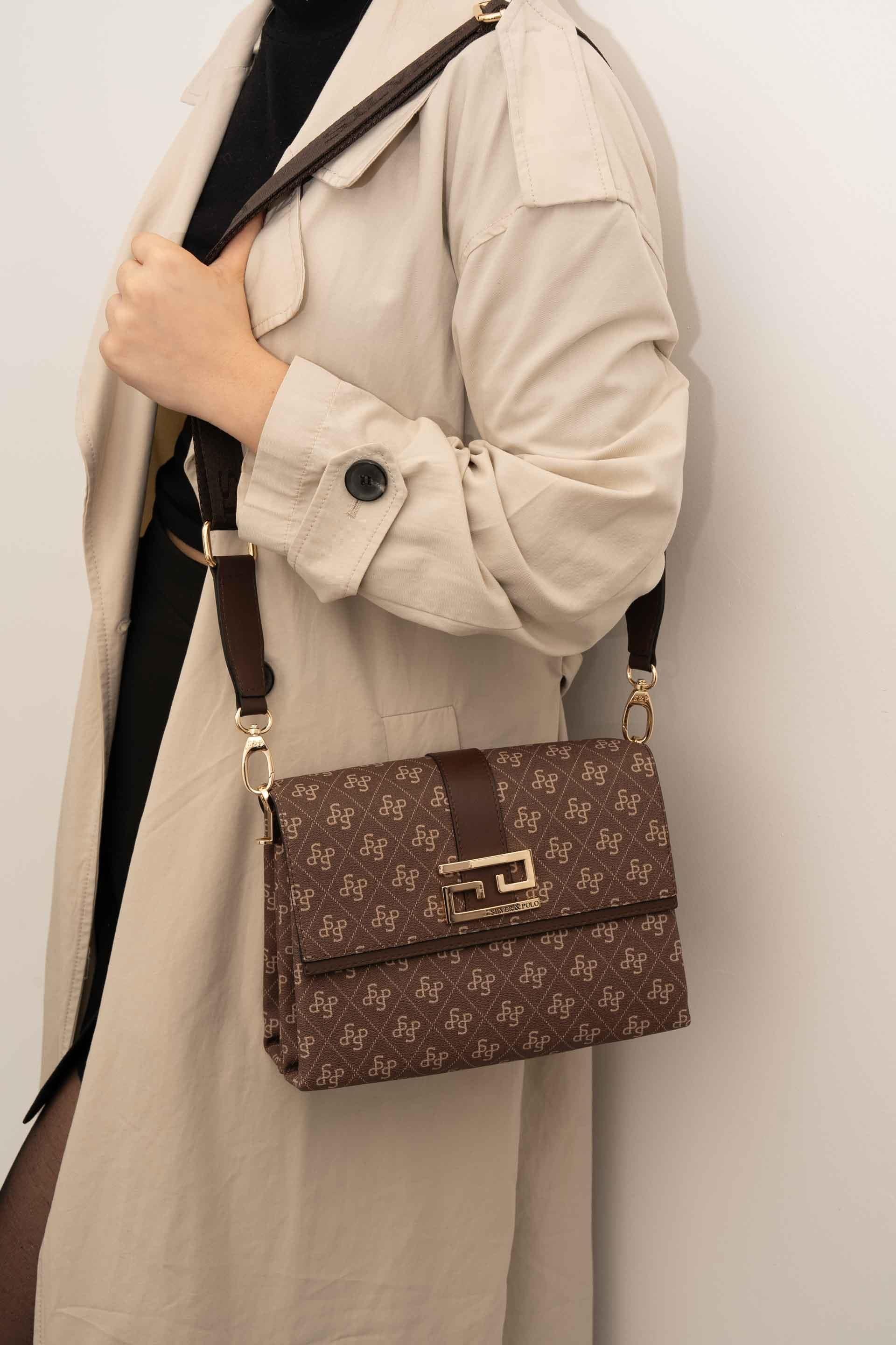 Silver & Polo Kahve SP1009 Kadın Çapraz Çanta