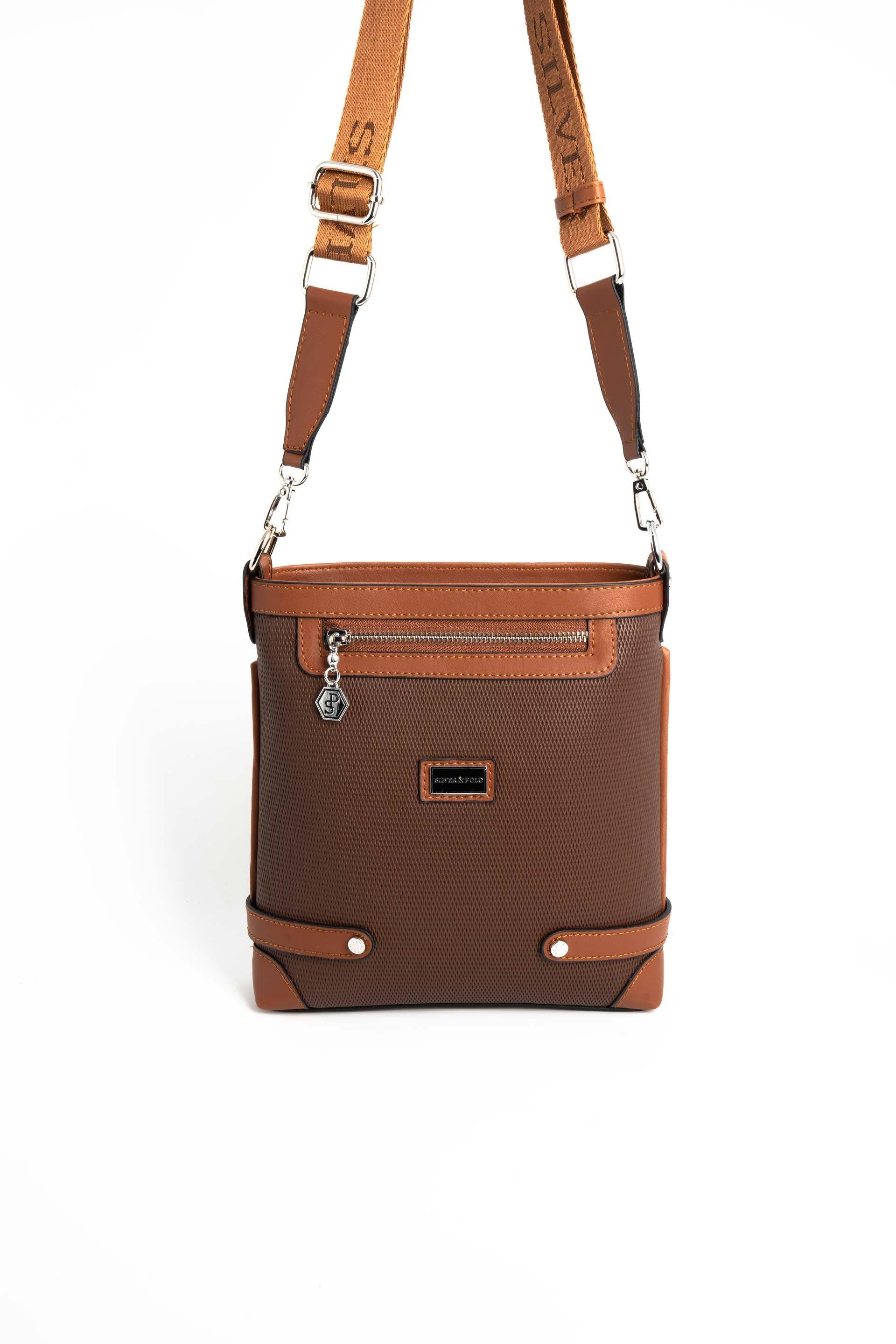 Silver & Polo Kahve - Taba SP1120 Kadın Çapraz Çanta