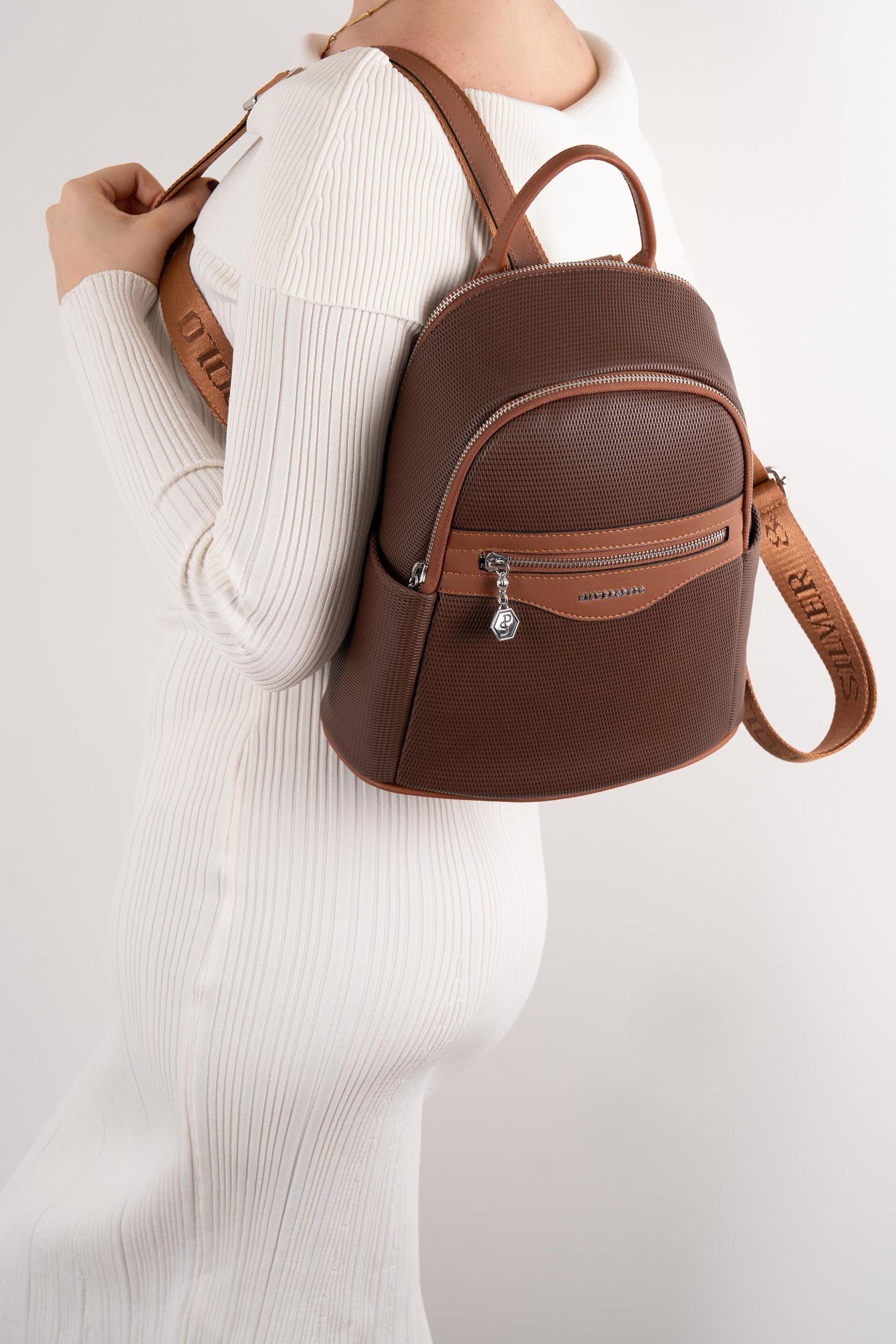 Silver & Polo Kahve - Taba SP1161 Kadın Sırt Çantası