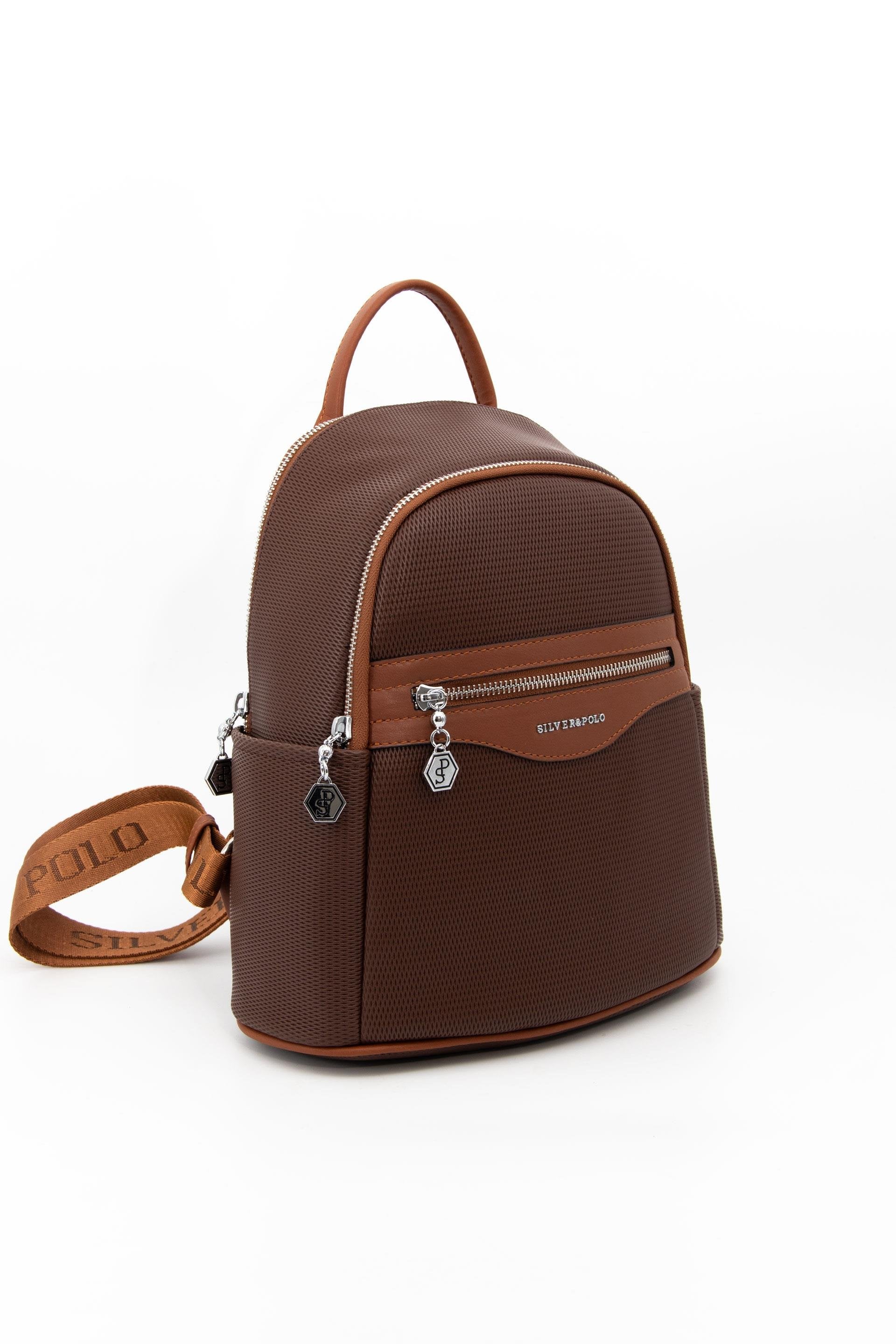 Silver & Polo Kahve - Taba SP1161 Kadın Sırt Çantası