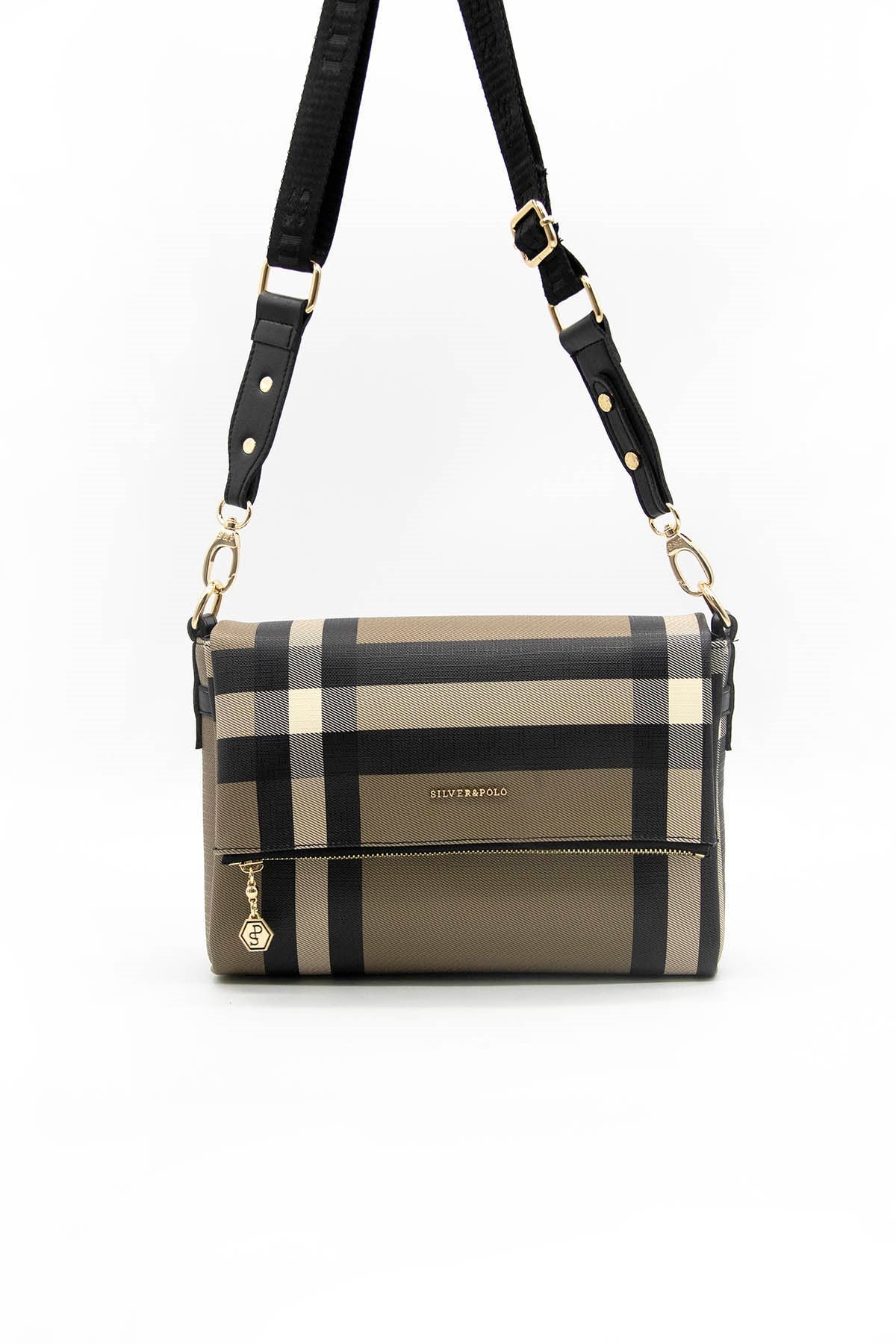 Silver & Polo Kahve - Siyah SP963 Kadın Çapraz Çanta